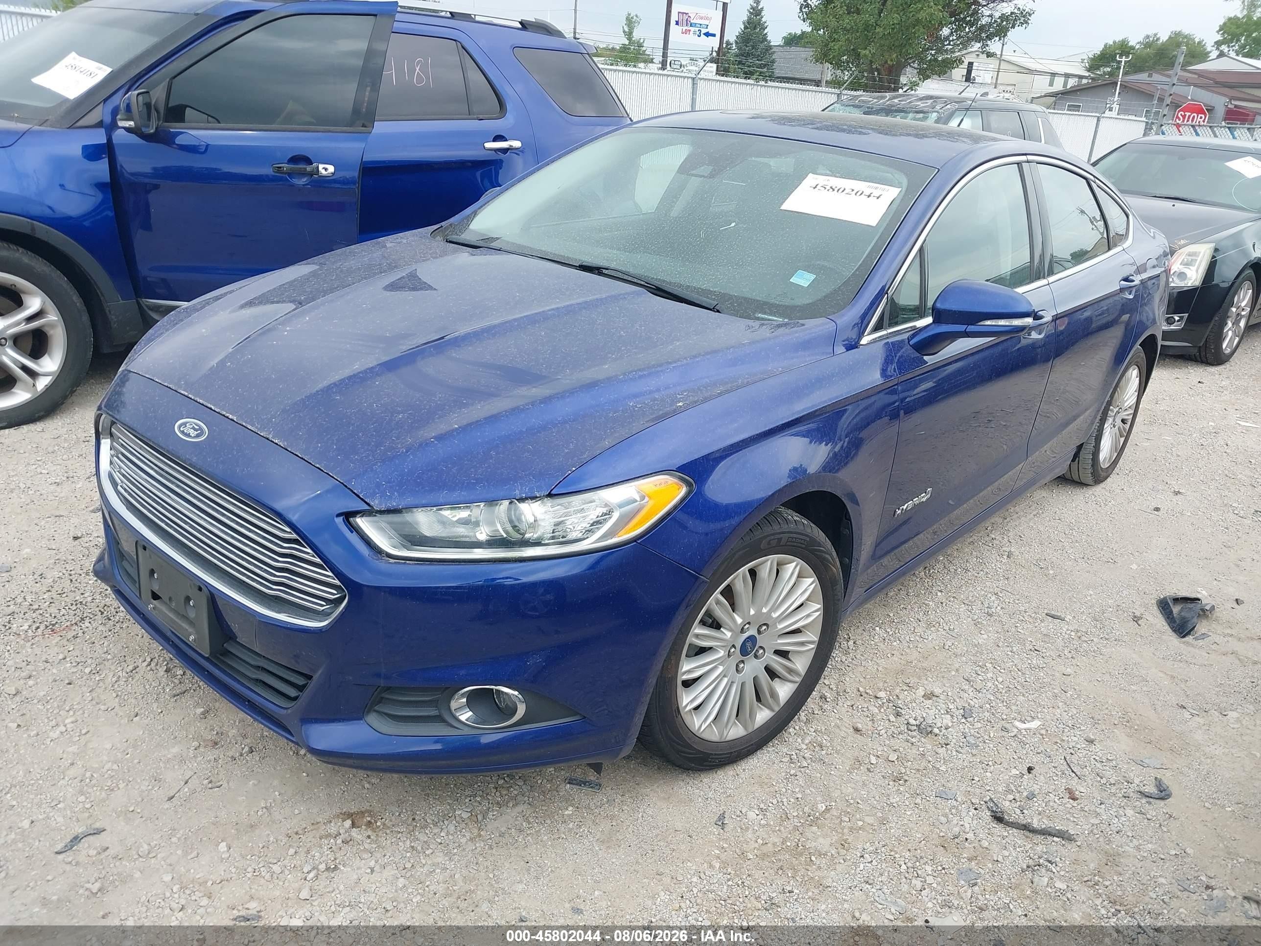 2013 Ford Fusion Hybrid Se Blue vin: 3FA6P0LU9DR264348