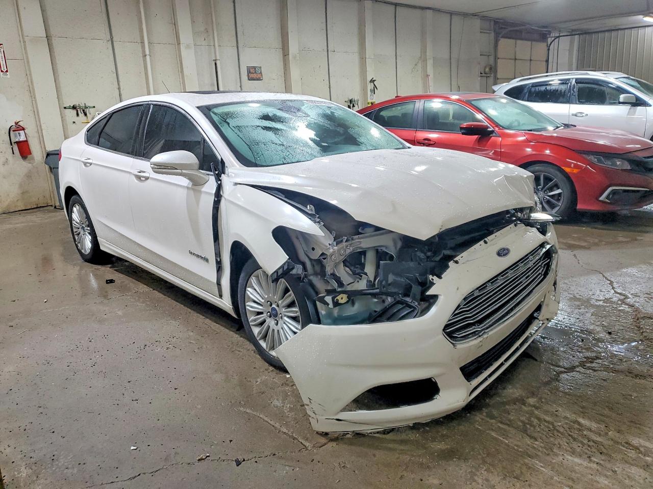 2013 Ford Fusion Se Hybrid White vin: 3FA6P0LU9DR317260