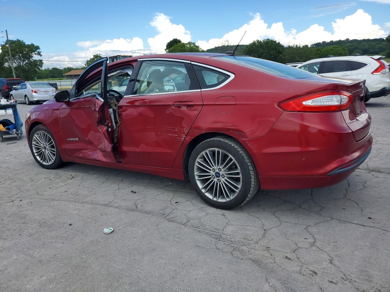 2013 Ford Fusion Se Hybrid Maroon vin: 3FA6P0LU9DR317632