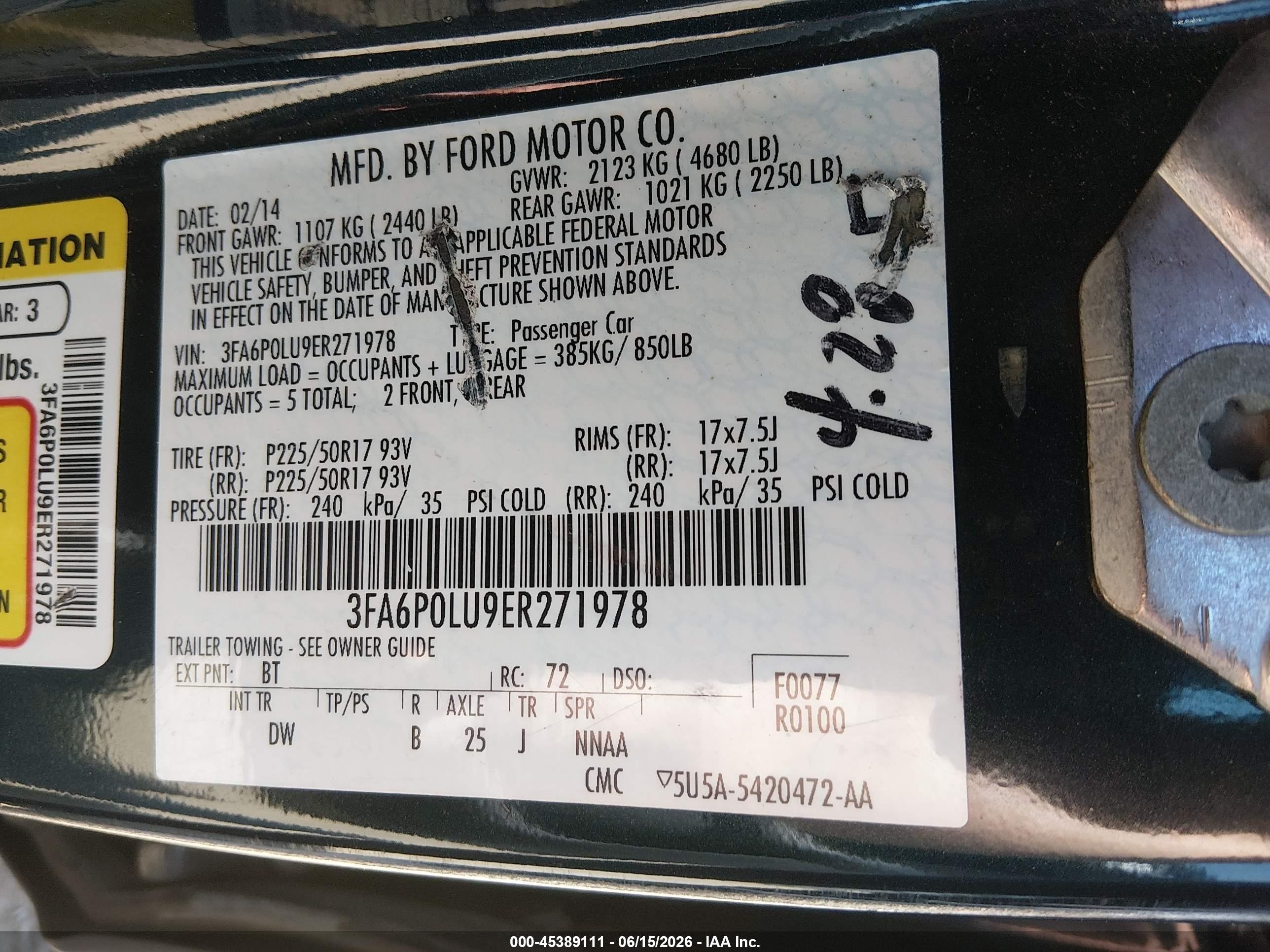 2014 Ford Fusion Hybrid Se Черный vin: 3FA6P0LU9ER271978
