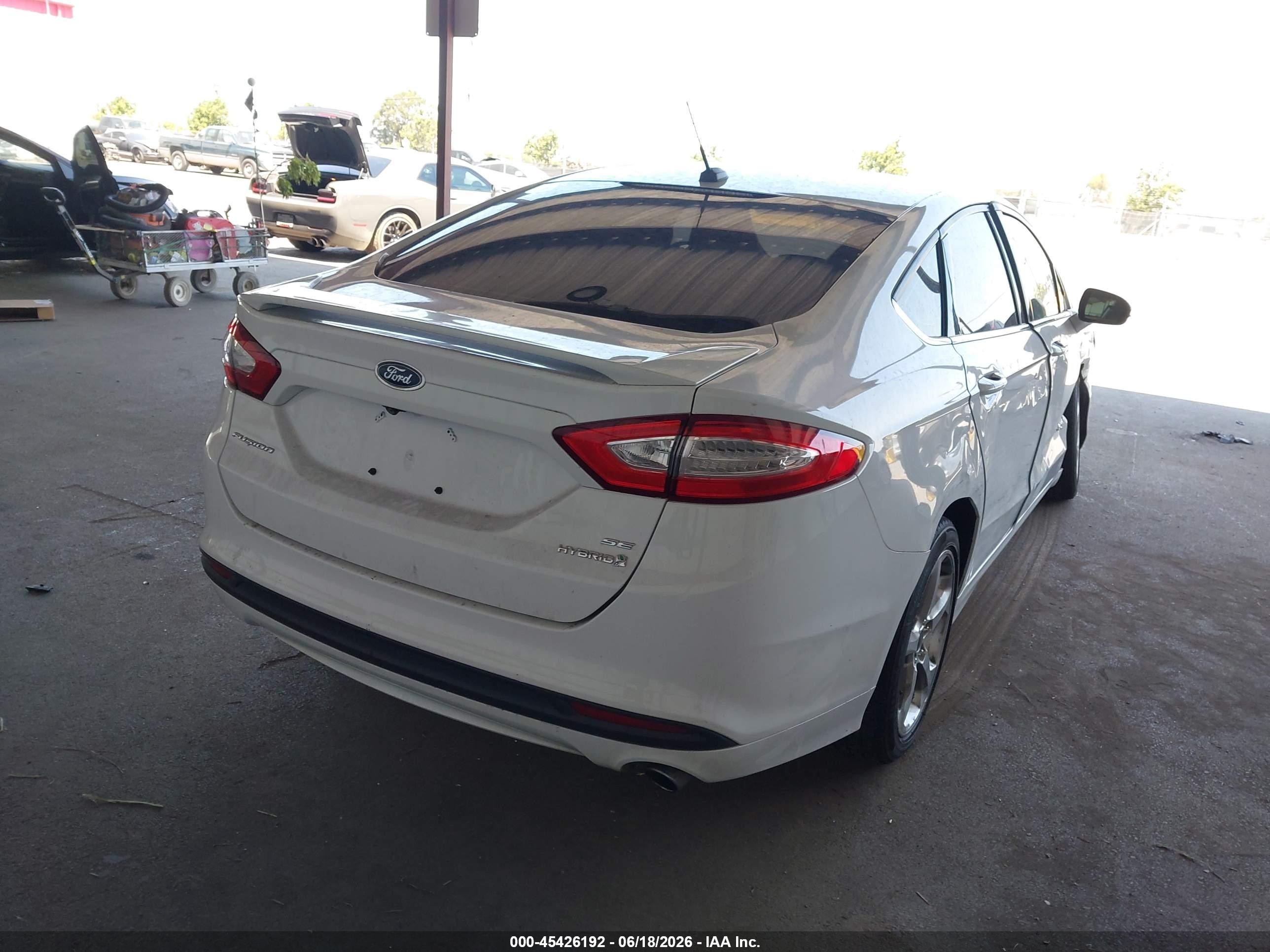 2014 Ford Fusion Hybrid Se White vin: 3FA6P0LU9ER283855