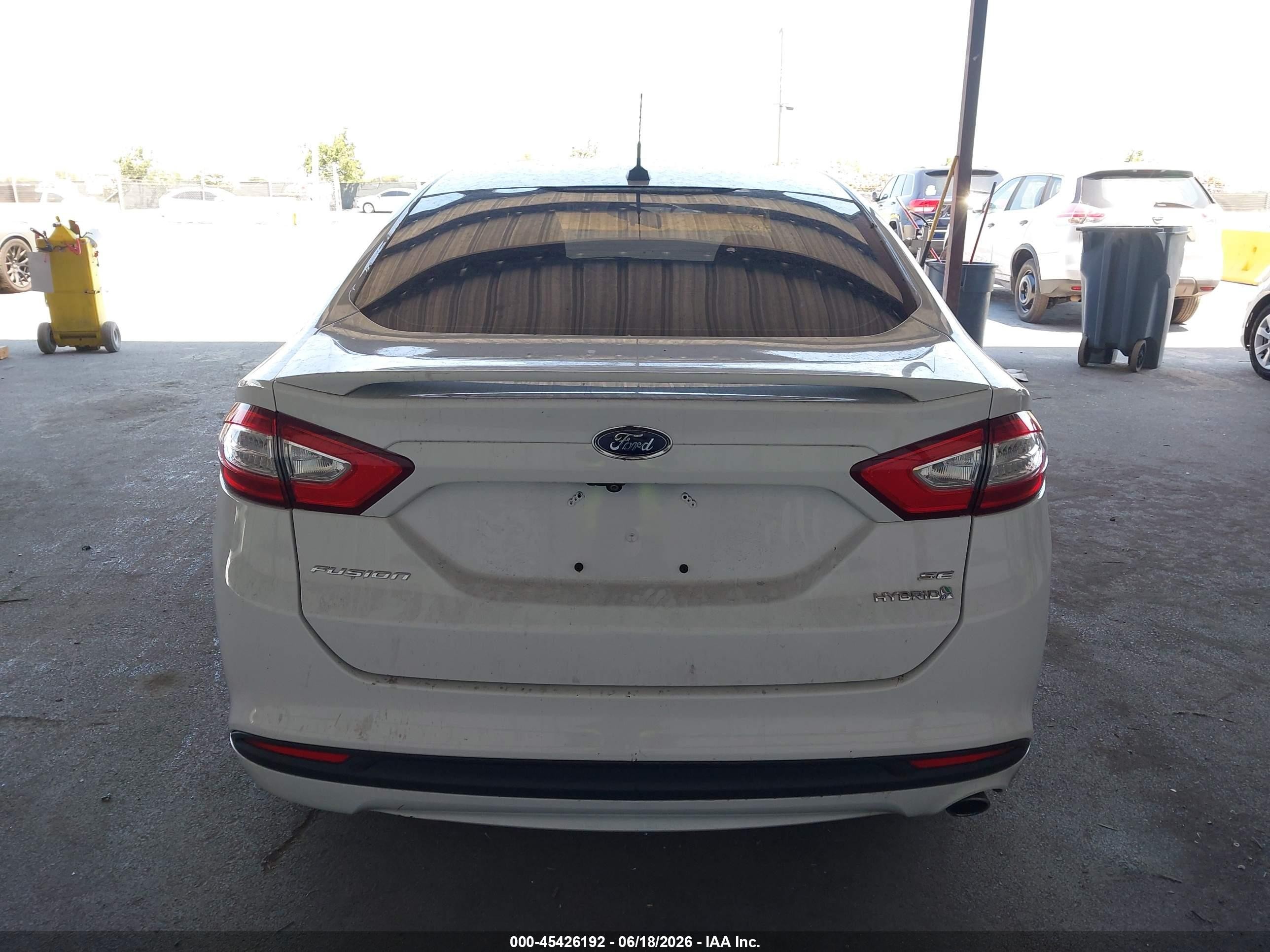 2014 Ford Fusion Hybrid Se White vin: 3FA6P0LU9ER283855