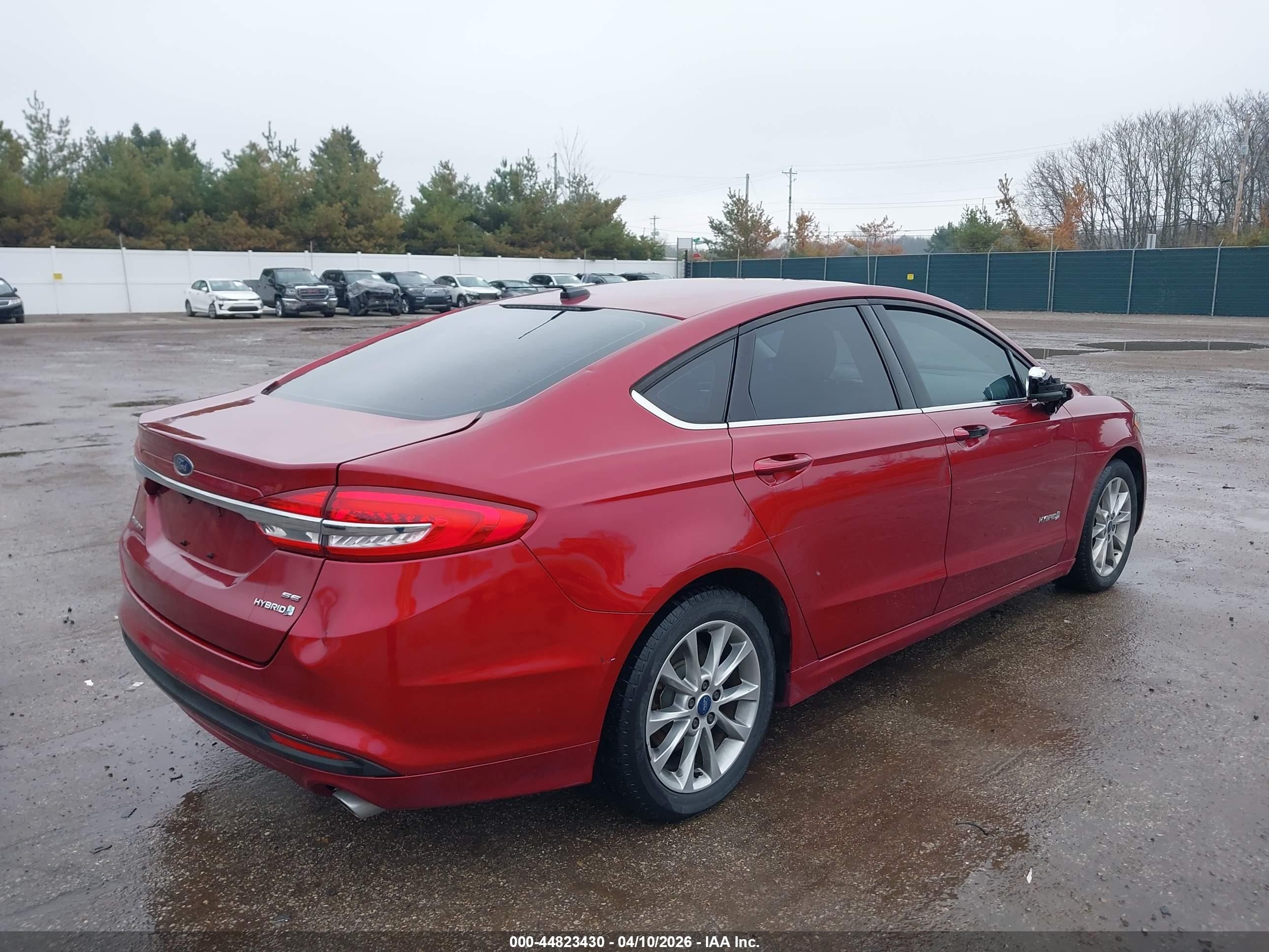 2017 Ford Fusion Hybrid Se Red vin: 3FA6P0LU9HR278305