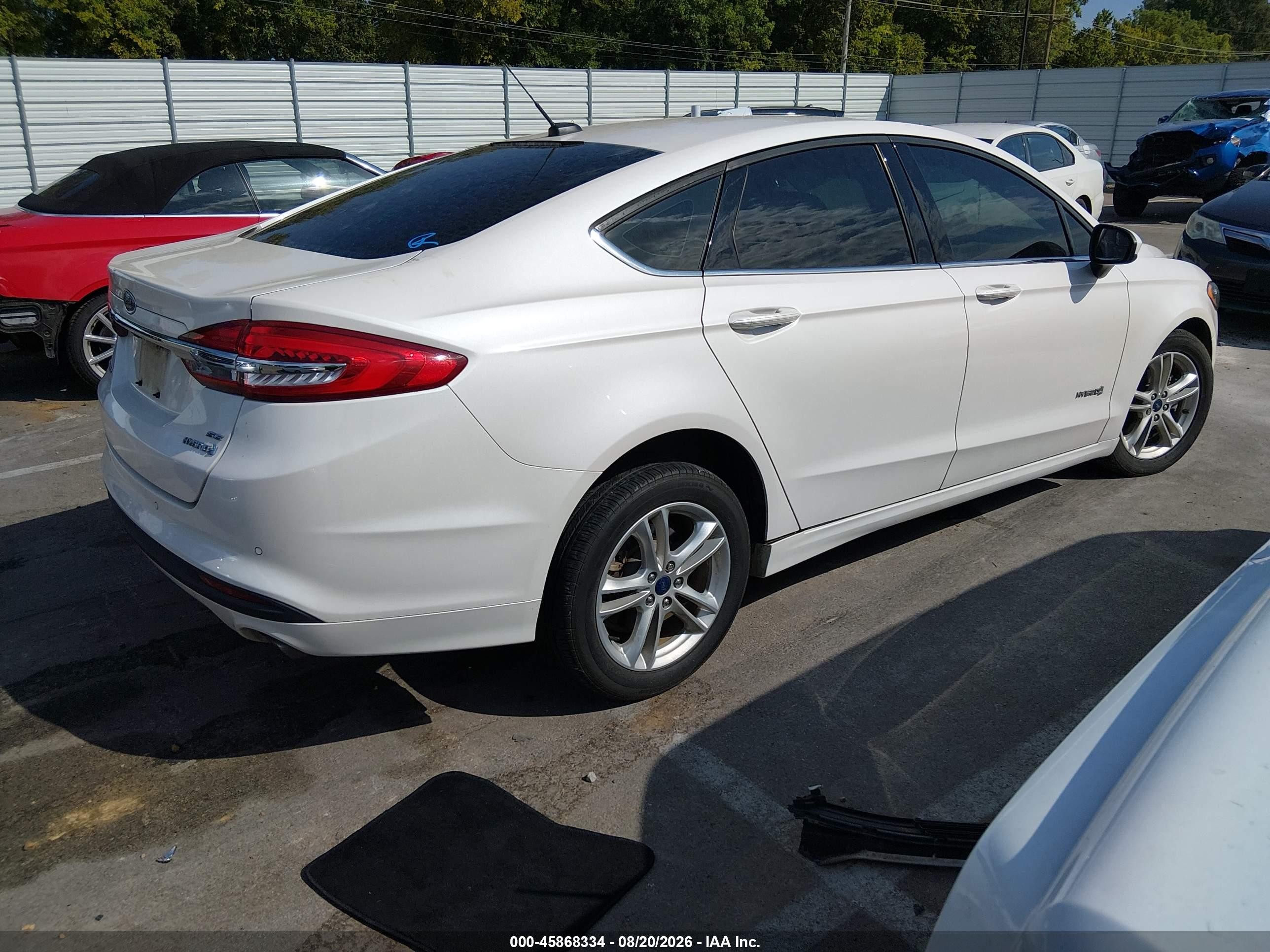 2018 Ford Fusion Hybrid Se White vin: 3FA6P0LU9JR164925