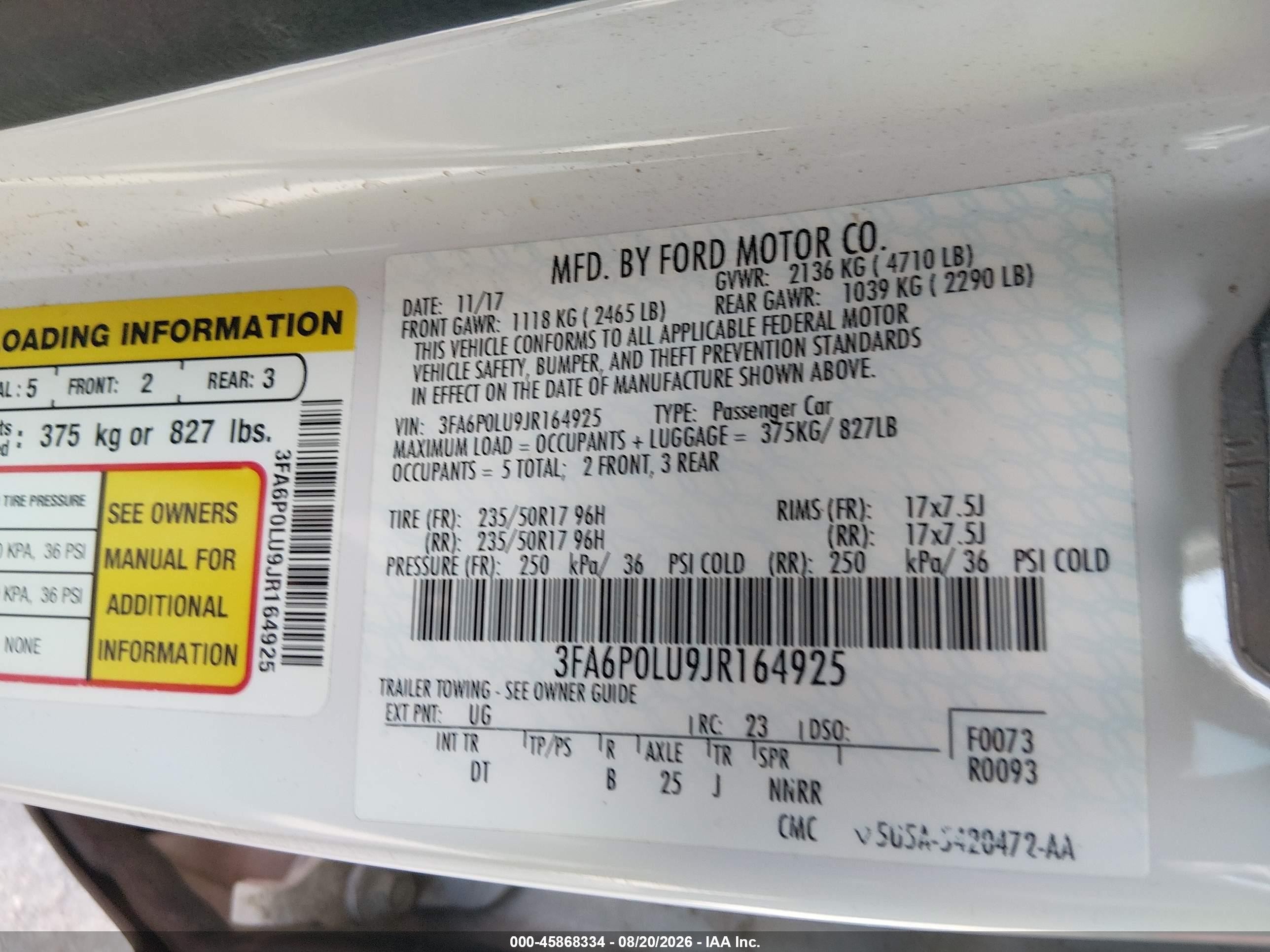 2018 Ford Fusion Hybrid Se White vin: 3FA6P0LU9JR164925