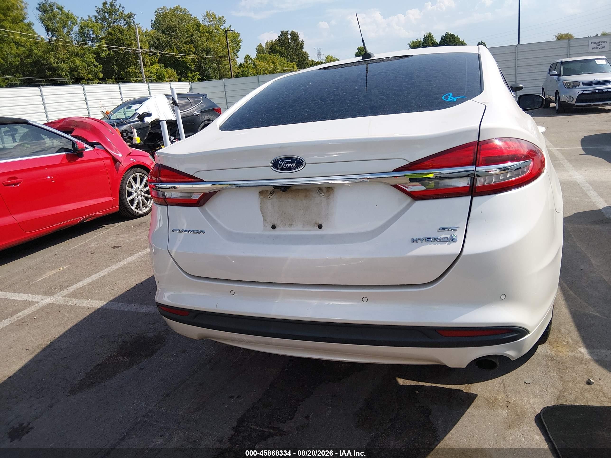 2018 Ford Fusion Hybrid Se White vin: 3FA6P0LU9JR164925