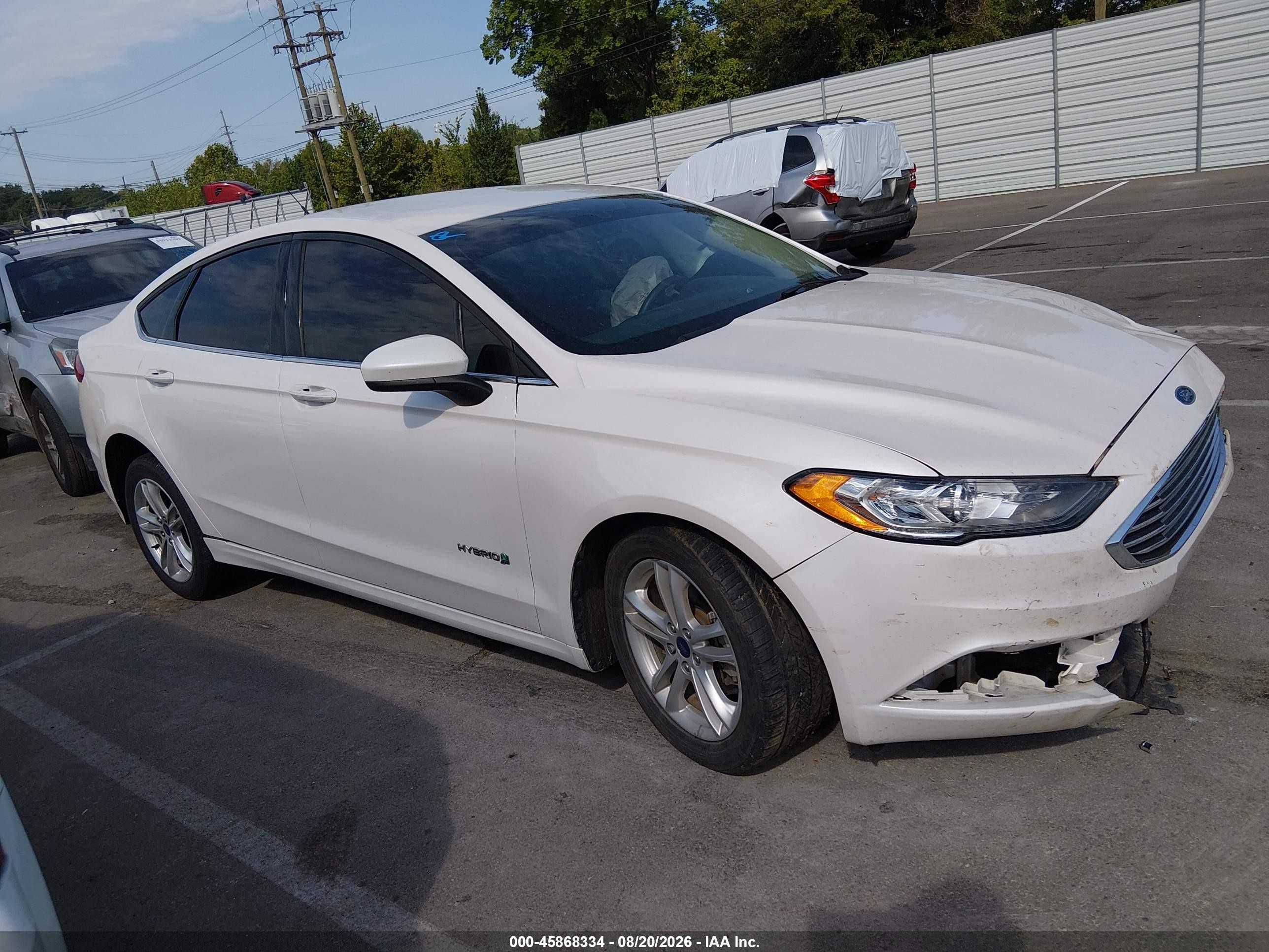 2018 Ford Fusion Hybrid Se White vin: 3FA6P0LU9JR164925