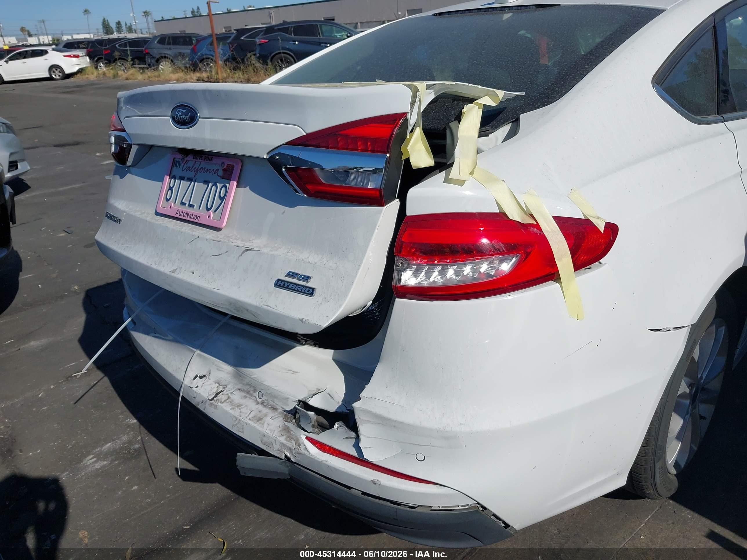 2020 Ford Fusion Hybrid Se White vin: 3FA6P0LU9LR127182