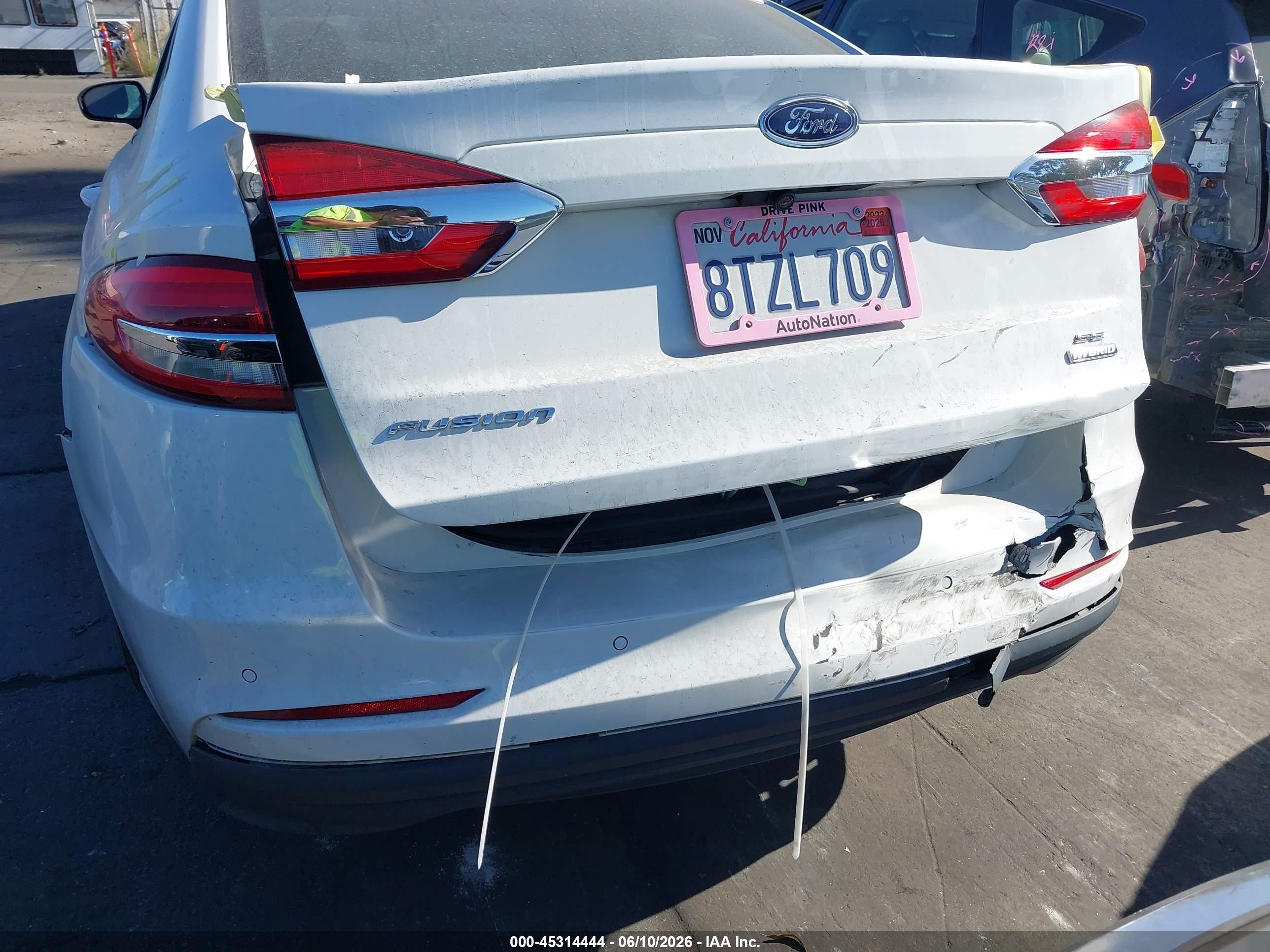 2020 Ford Fusion Hybrid Se White vin: 3FA6P0LU9LR127182