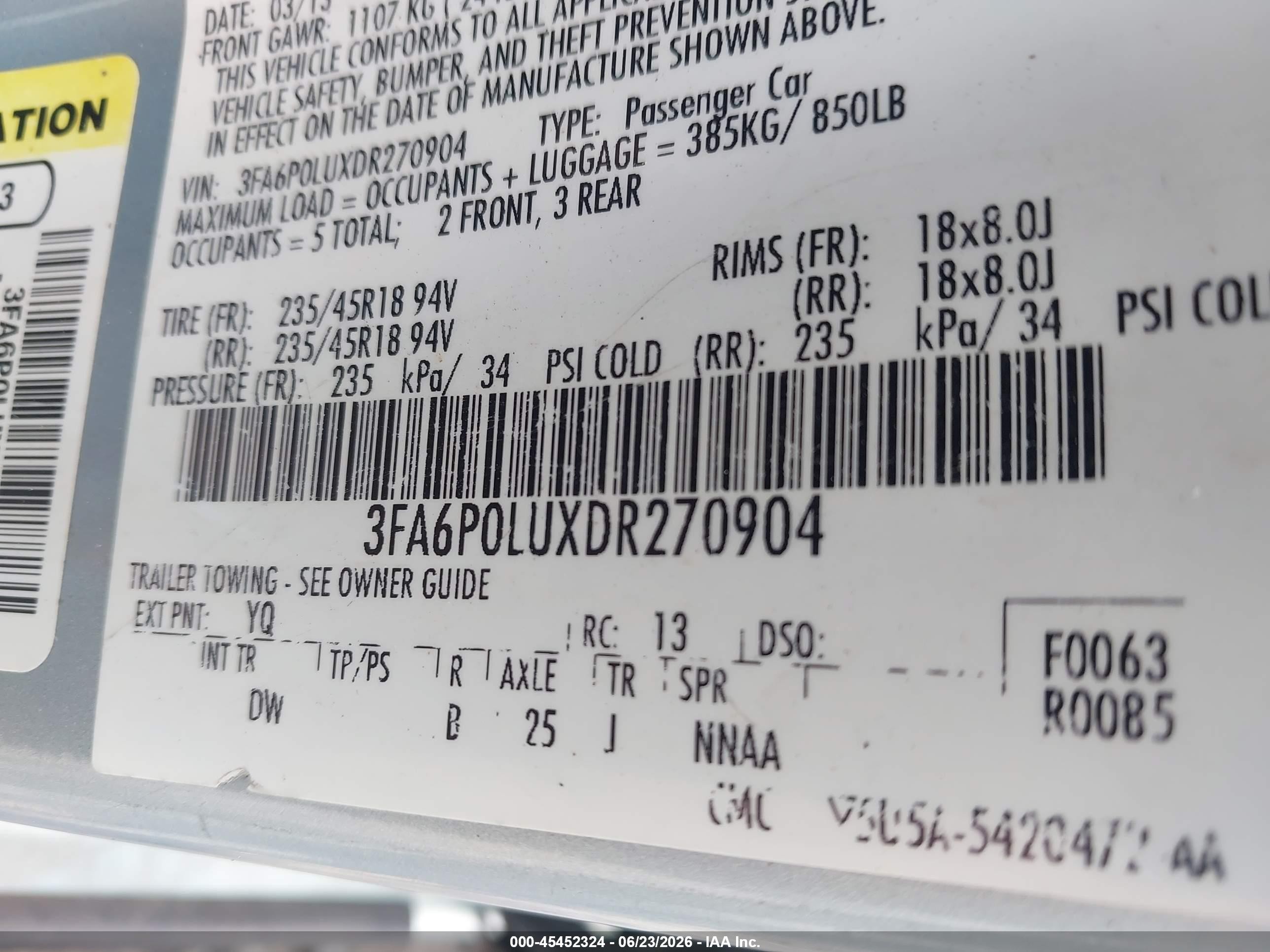 2013 Ford Fusion Hybrid Se Синий vin: 3FA6P0LUXDR270904