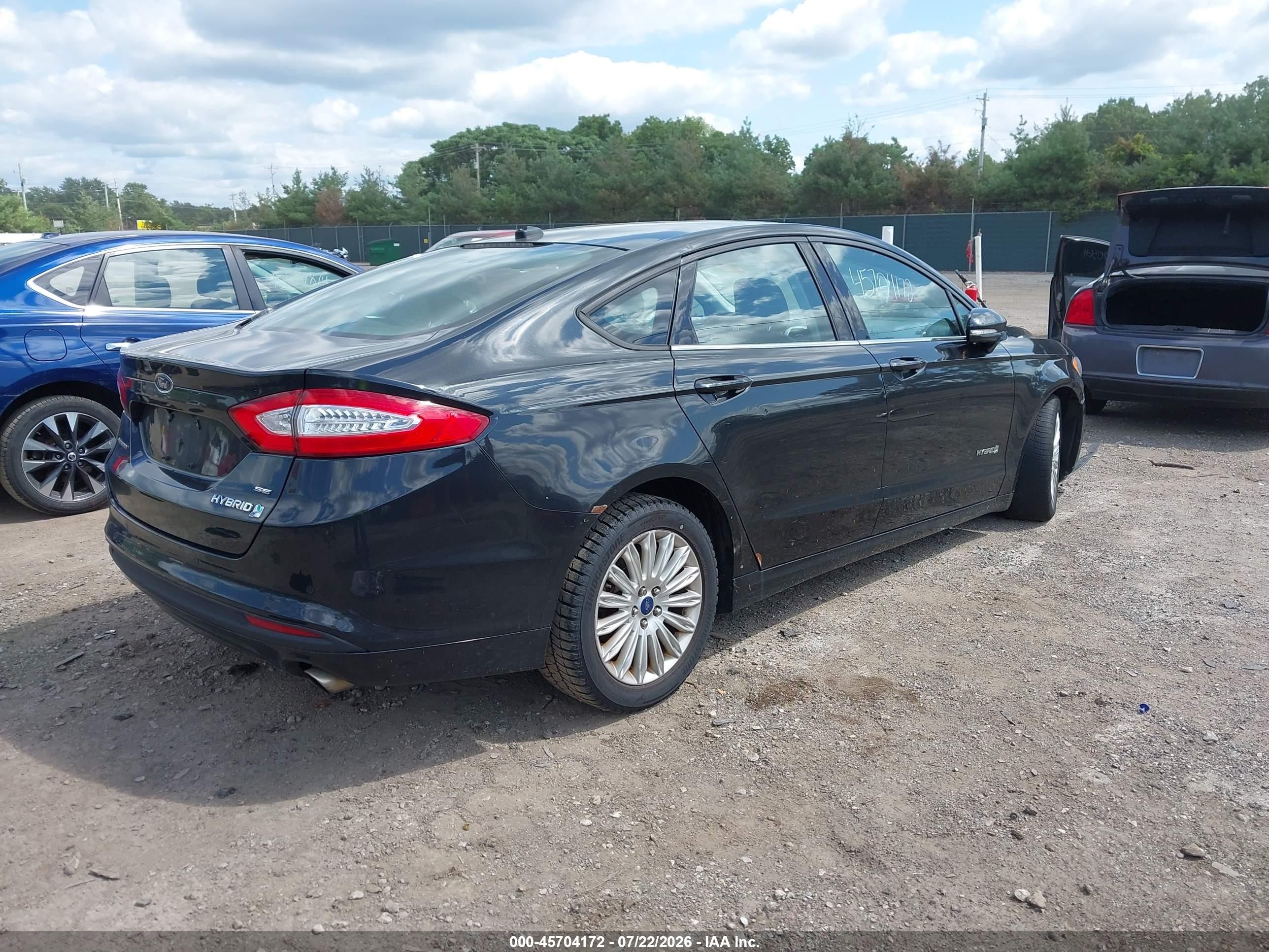 2013 Ford Fusion Hybrid Se Black vin: 3FA6P0LUXDR342362