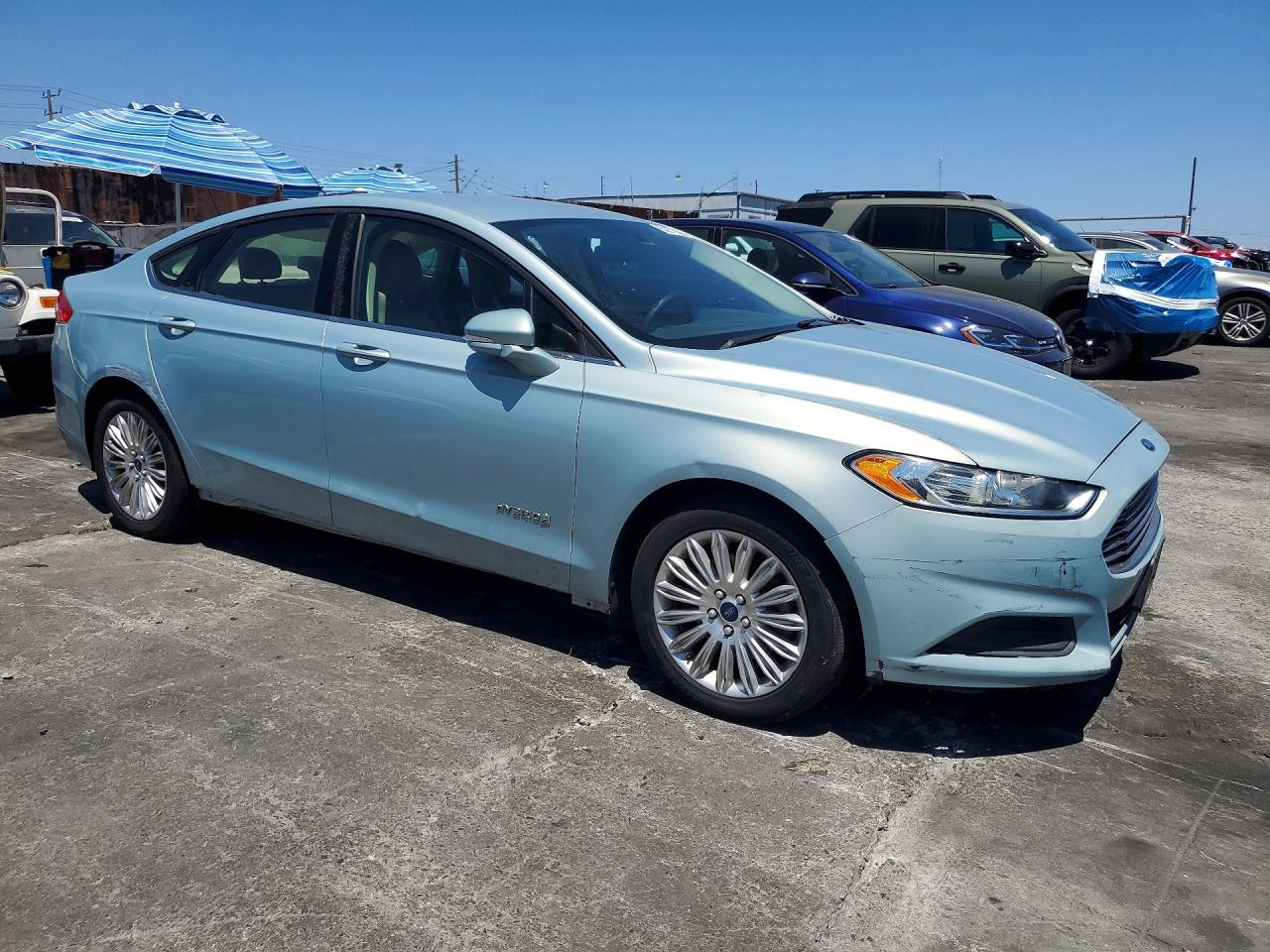 2014 Ford Fusion Se Hybrid Blue vin: 3FA6P0LUXER179326