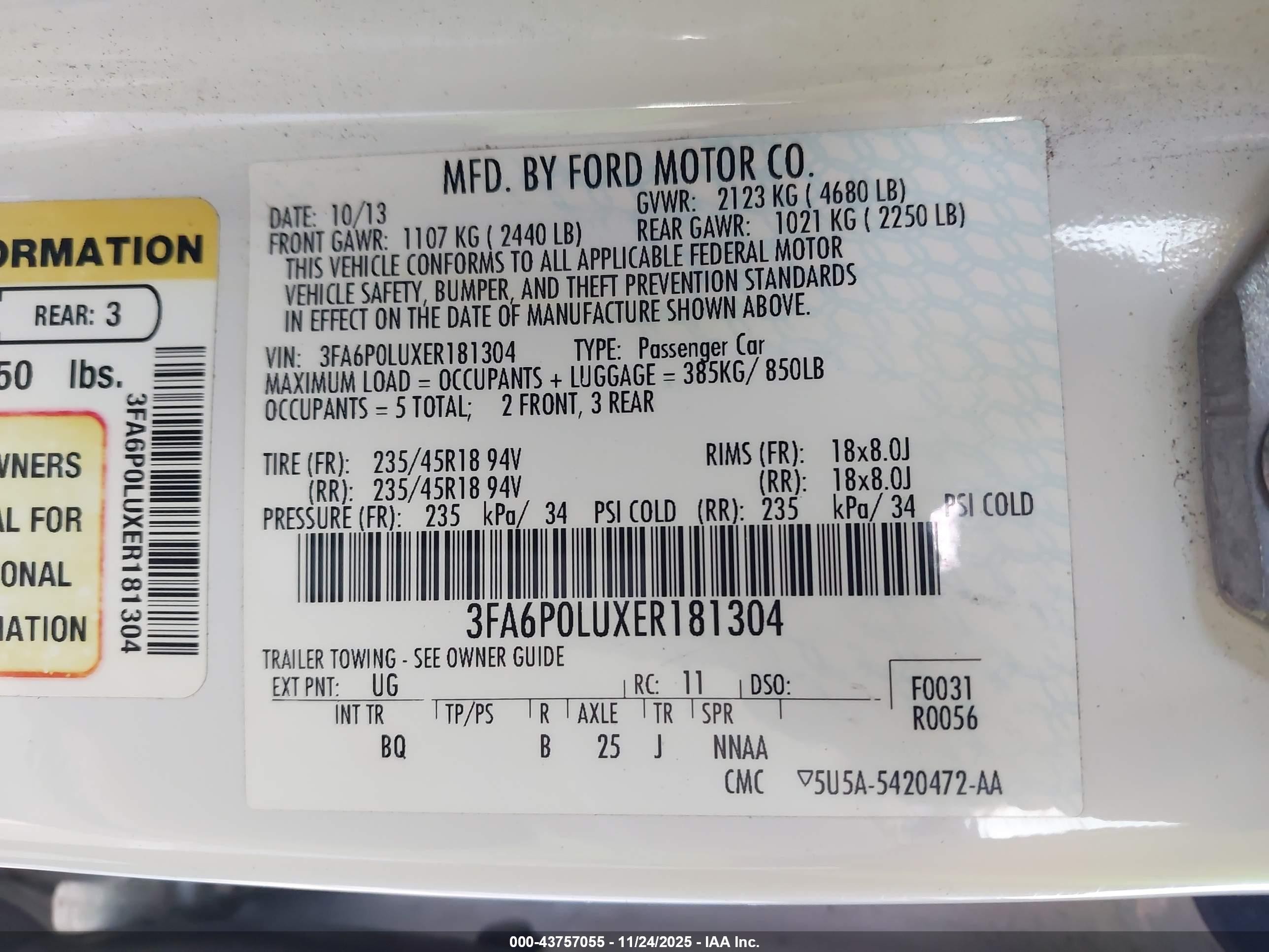 2014 Ford Fusion Hybrid Se White vin: 3FA6P0LUXER181304