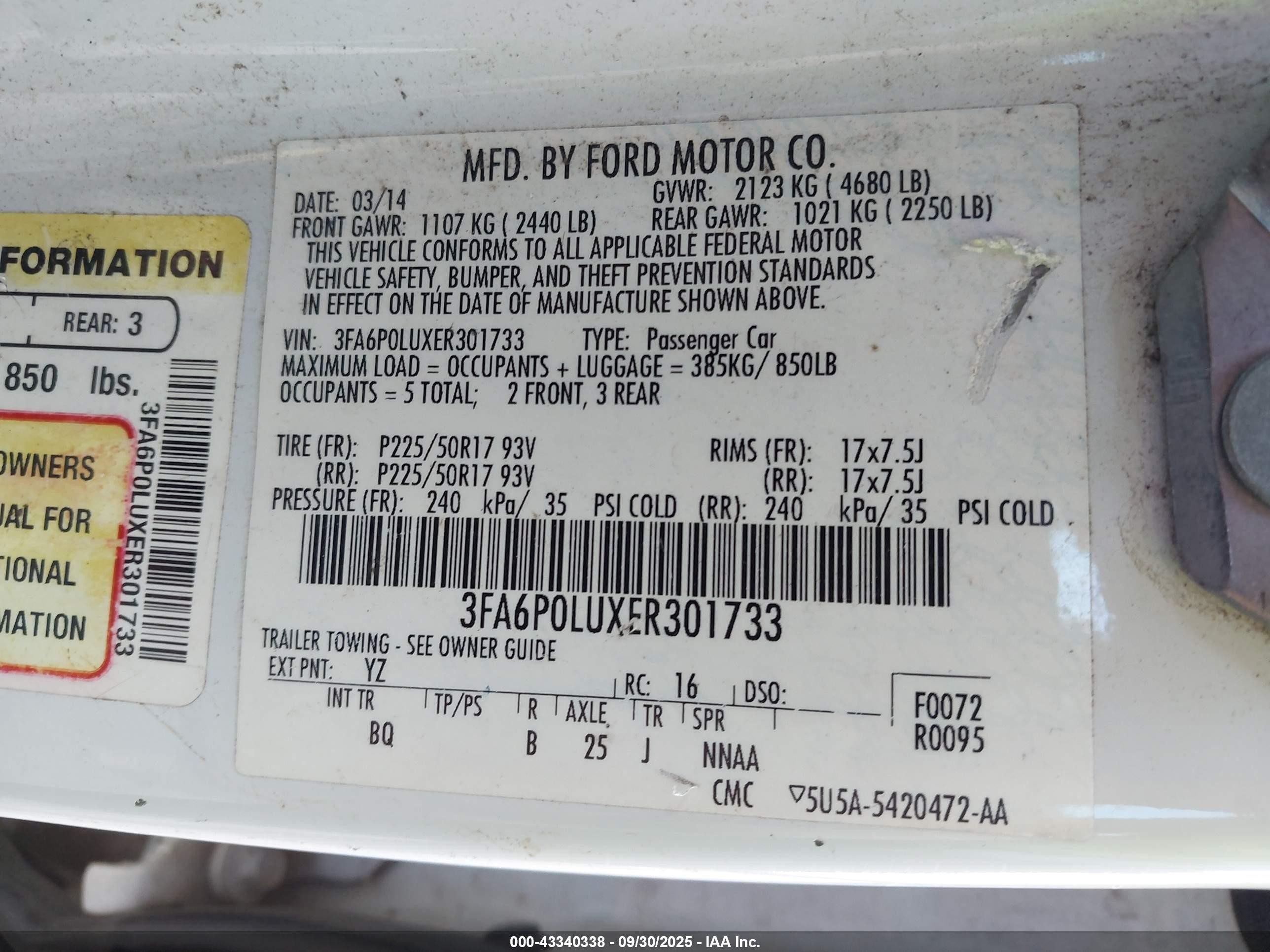2014 Ford Fusion Hybrid Se White vin: 3FA6P0LUXER301733