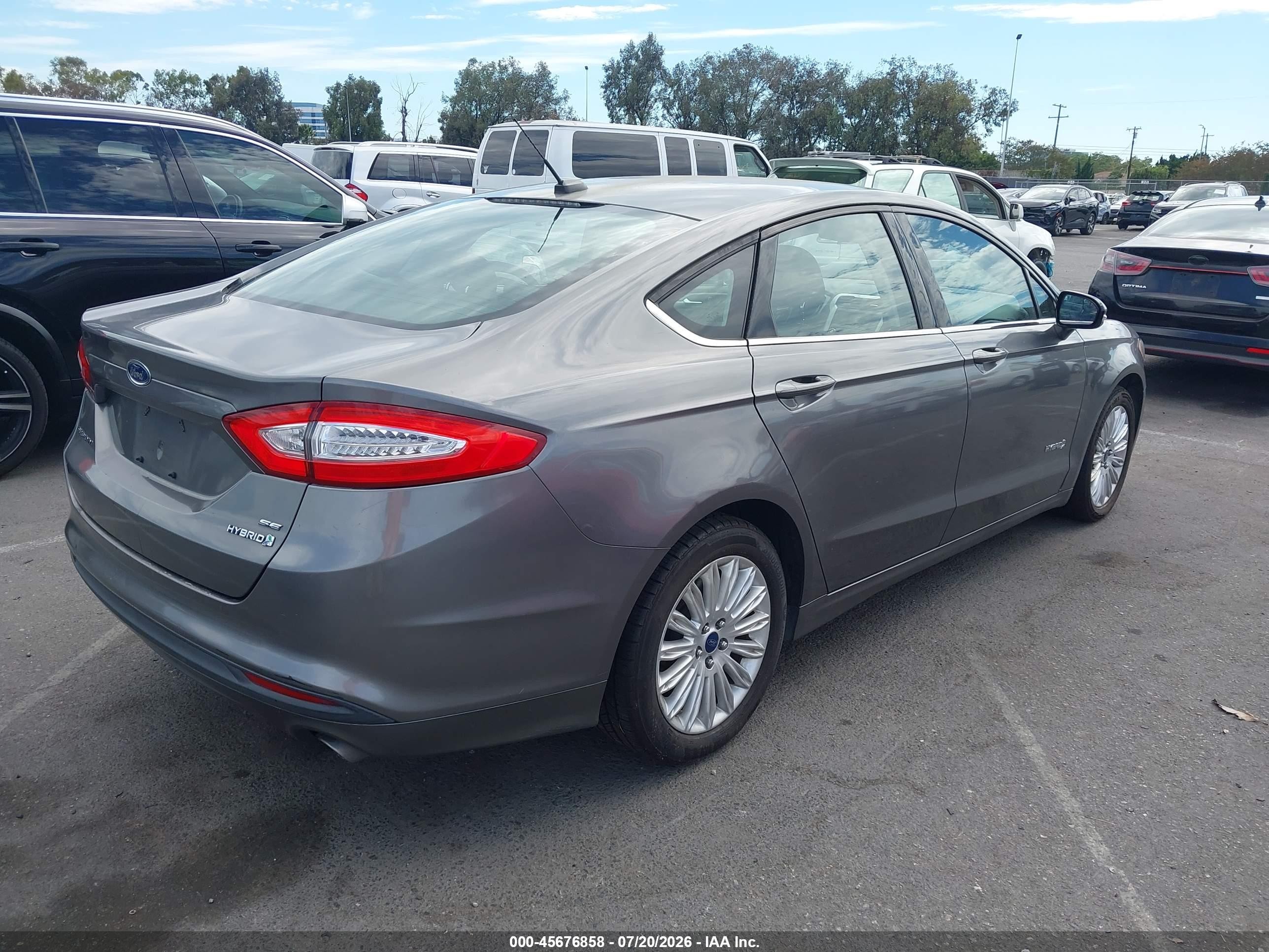 2014 Ford Fusion Hybrid Se Gray vin: 3FA6P0LUXER366324