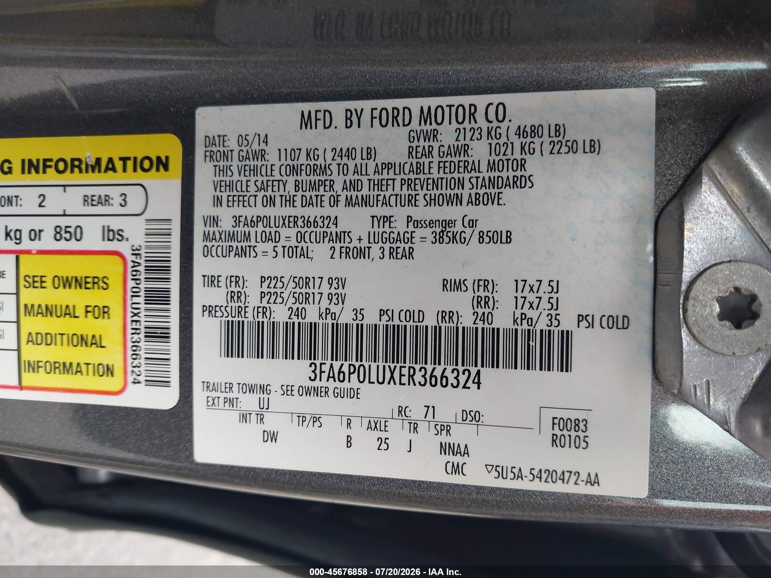 2014 Ford Fusion Hybrid Se Gray vin: 3FA6P0LUXER366324