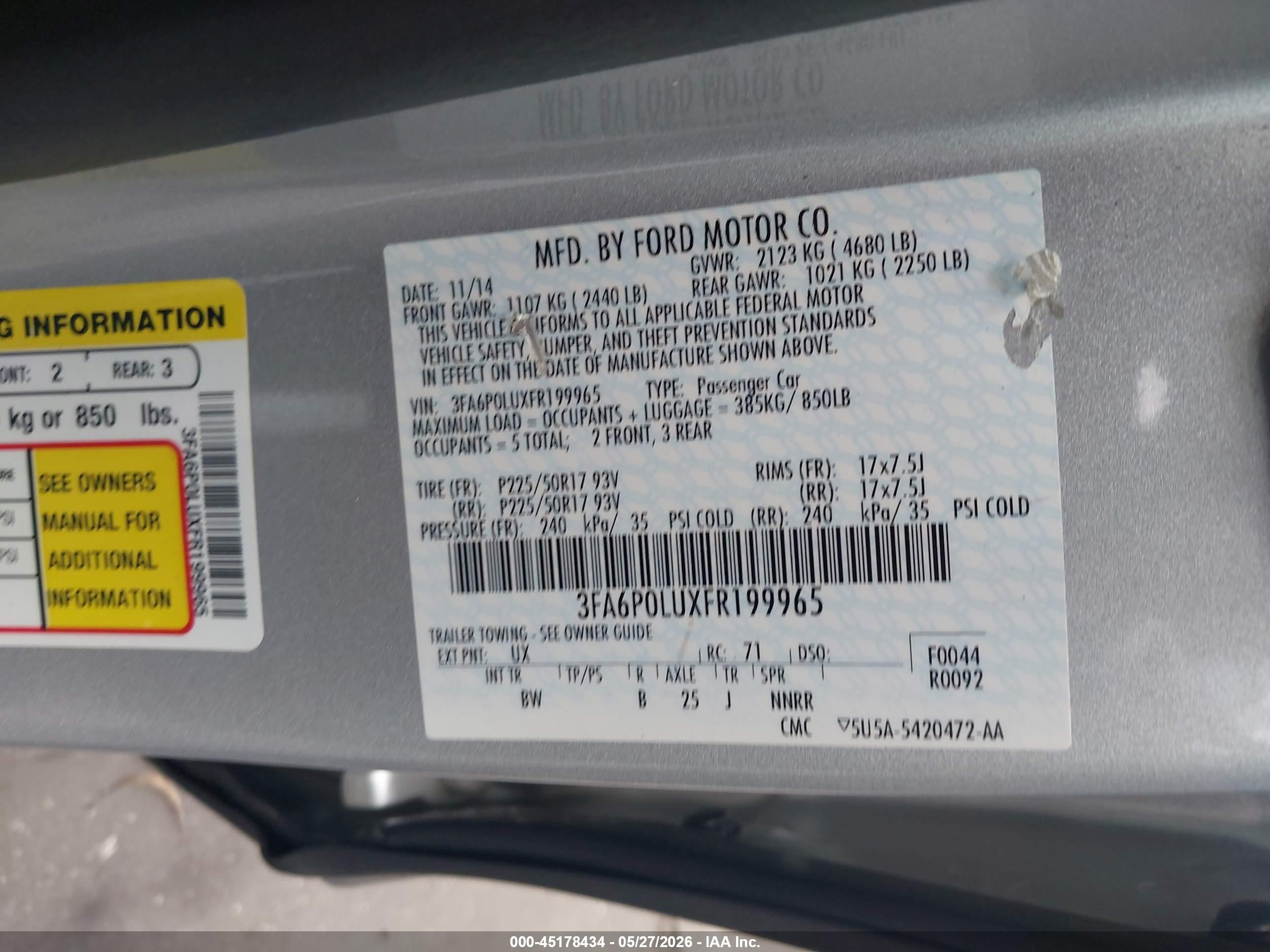 2015 Ford Fusion Hybrid Se Серебряный vin: 3FA6P0LUXFR199965