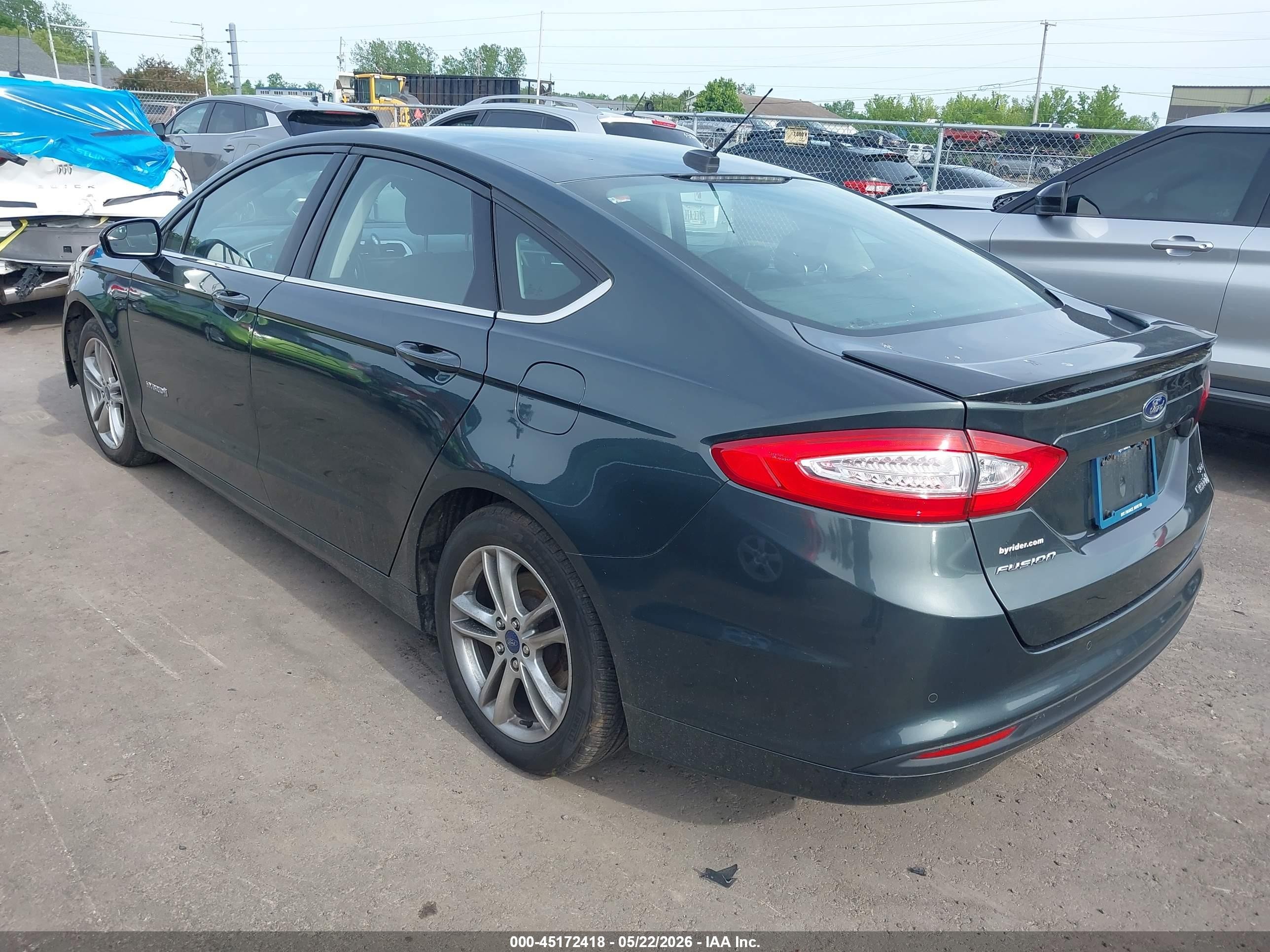 2015 Ford Fusion Hybrid Se Green vin: 3FA6P0LUXFR221995