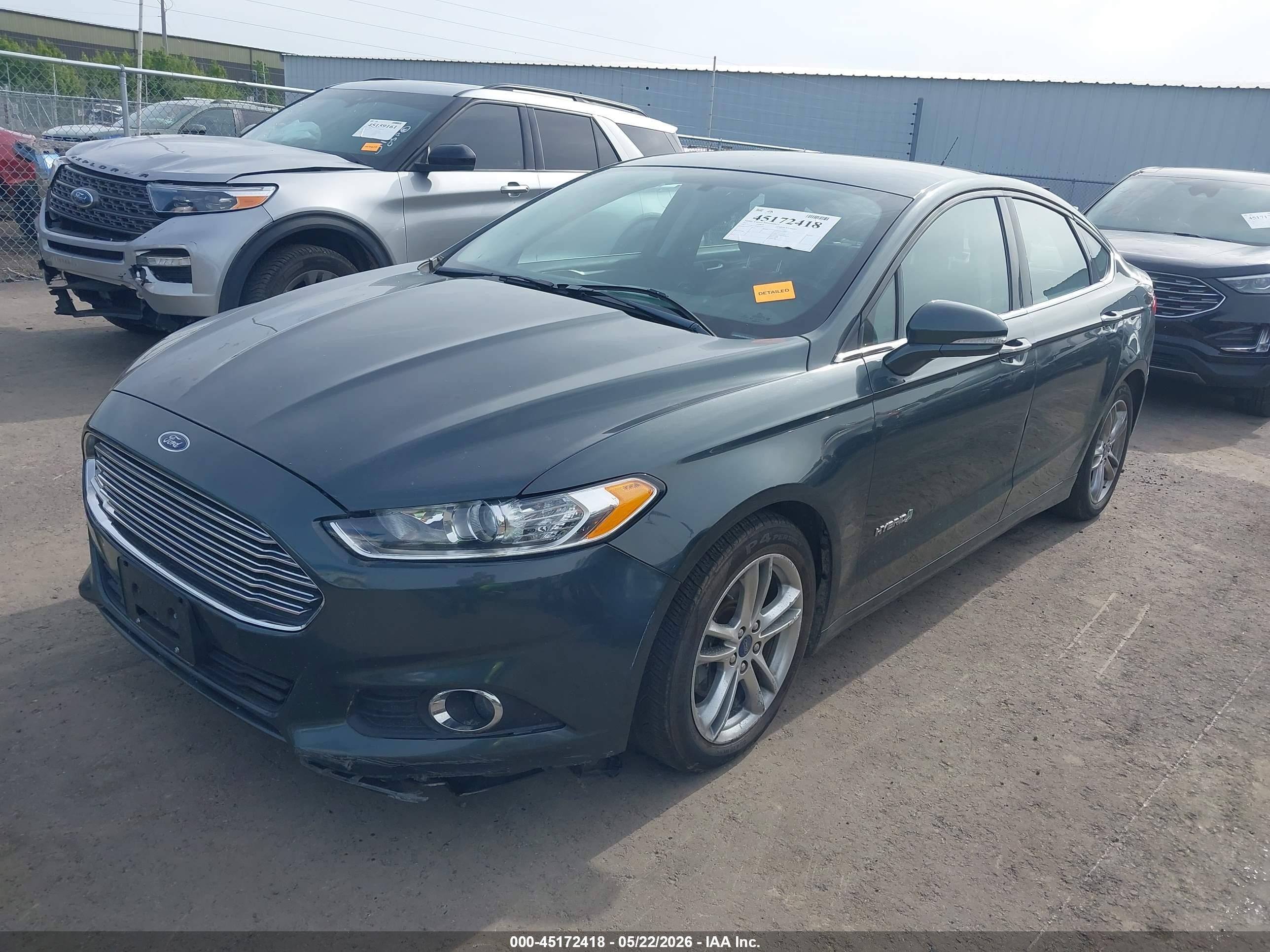 2015 Ford Fusion Hybrid Se Green vin: 3FA6P0LUXFR221995