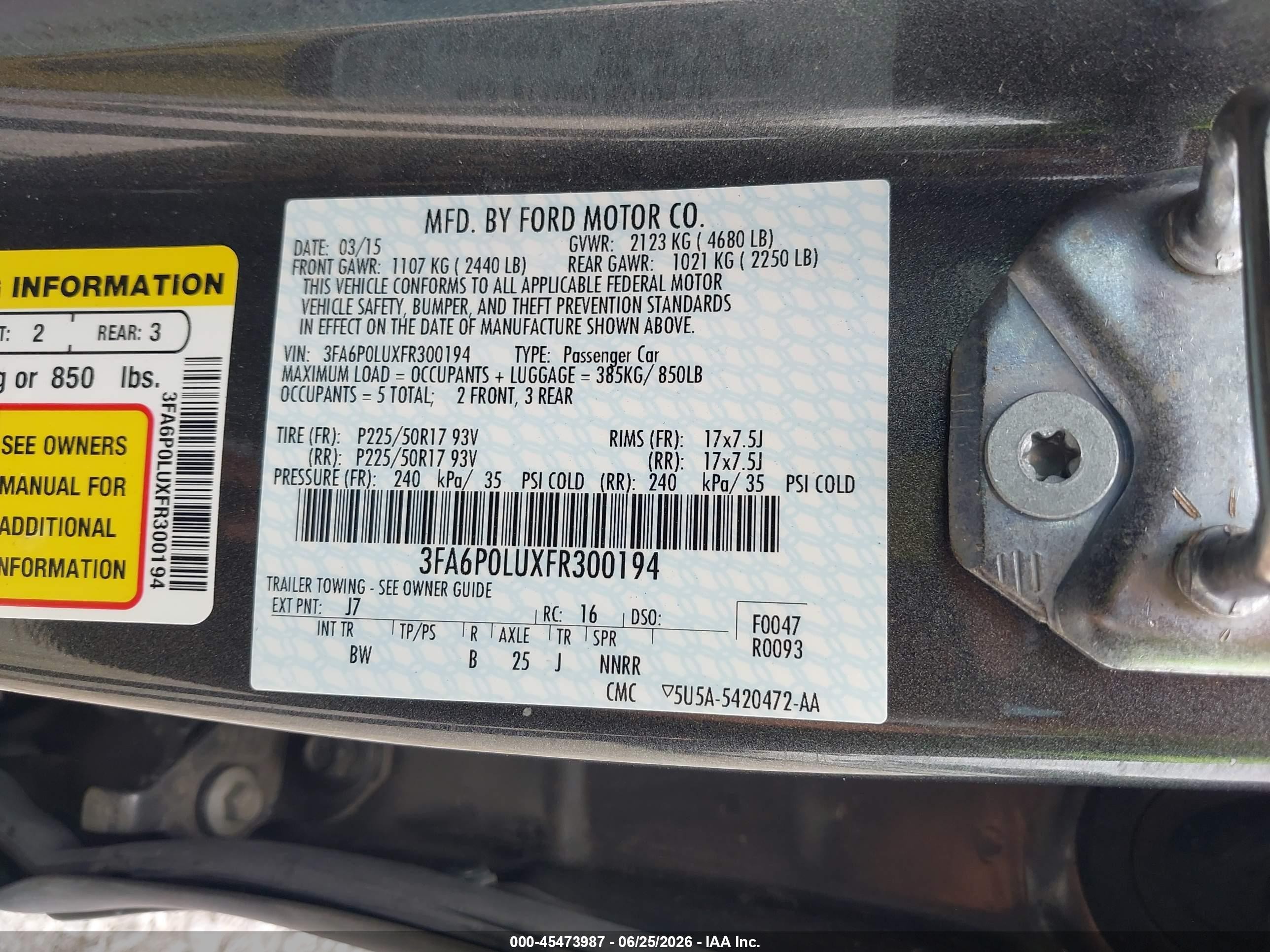 2015 Ford Fusion Hybrid Se Gray vin: 3FA6P0LUXFR300194