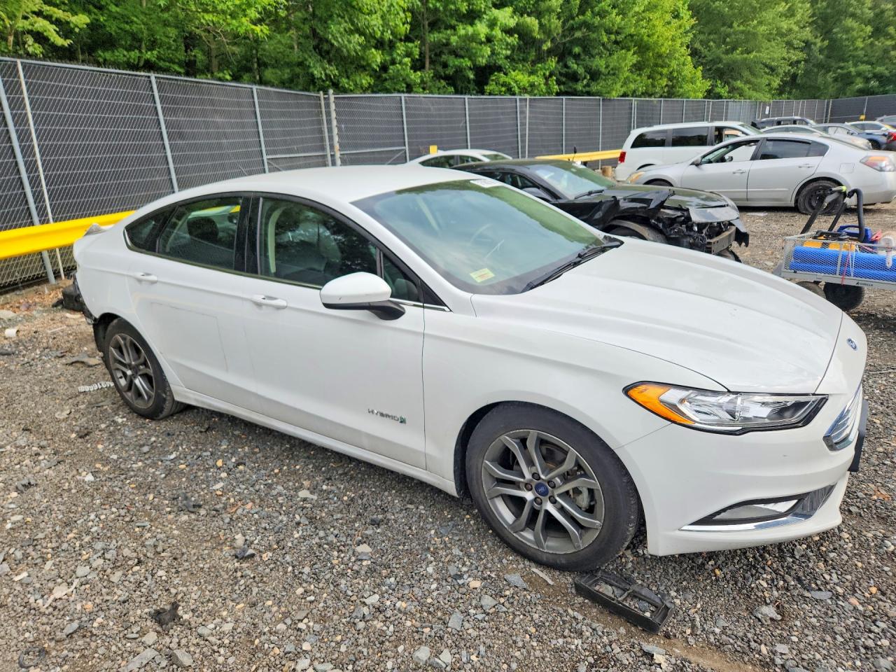 2017 Ford Fusion Se Hybrid White vin: 3FA6P0LUXHR357224