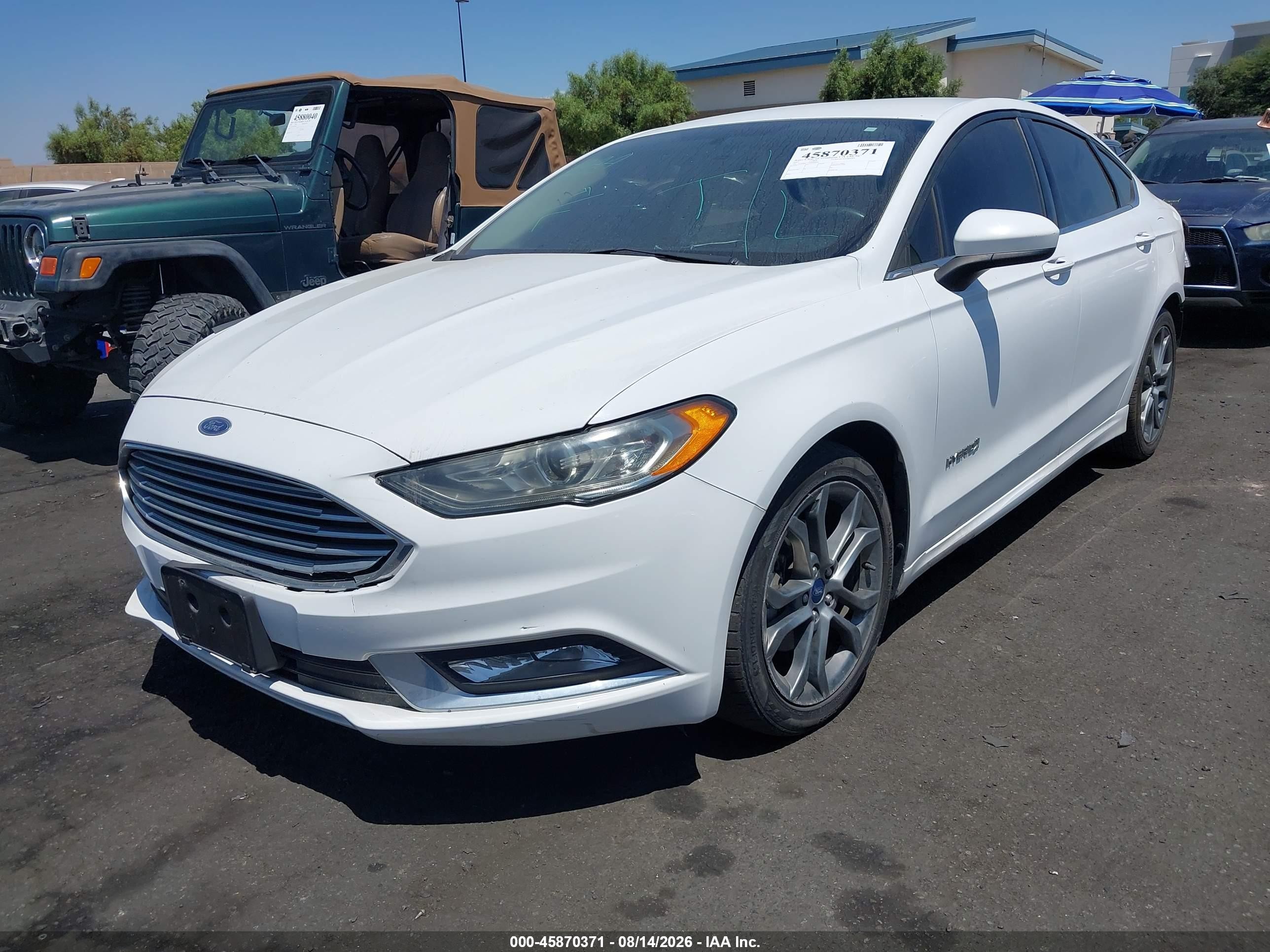 2017 Ford Fusion Hybrid Se White vin: 3FA6P0LUXHR408043