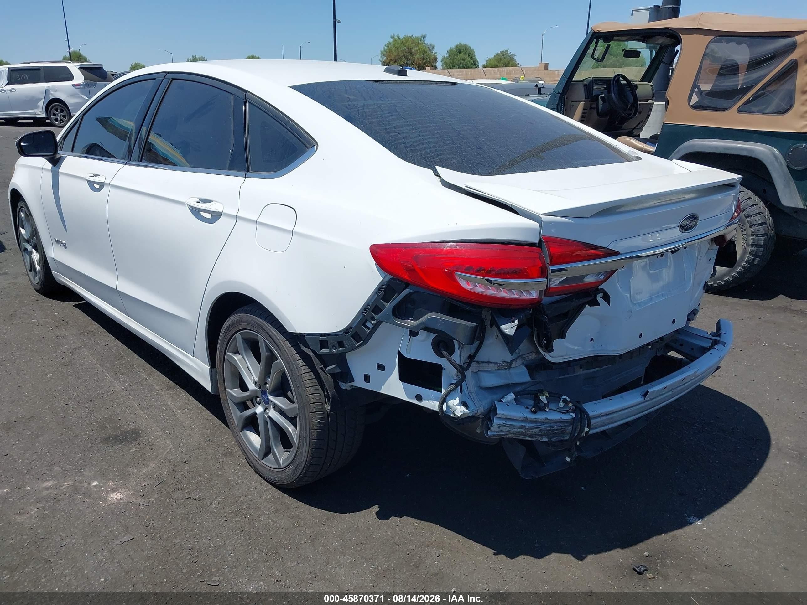 2017 Ford Fusion Hybrid Se White vin: 3FA6P0LUXHR408043
