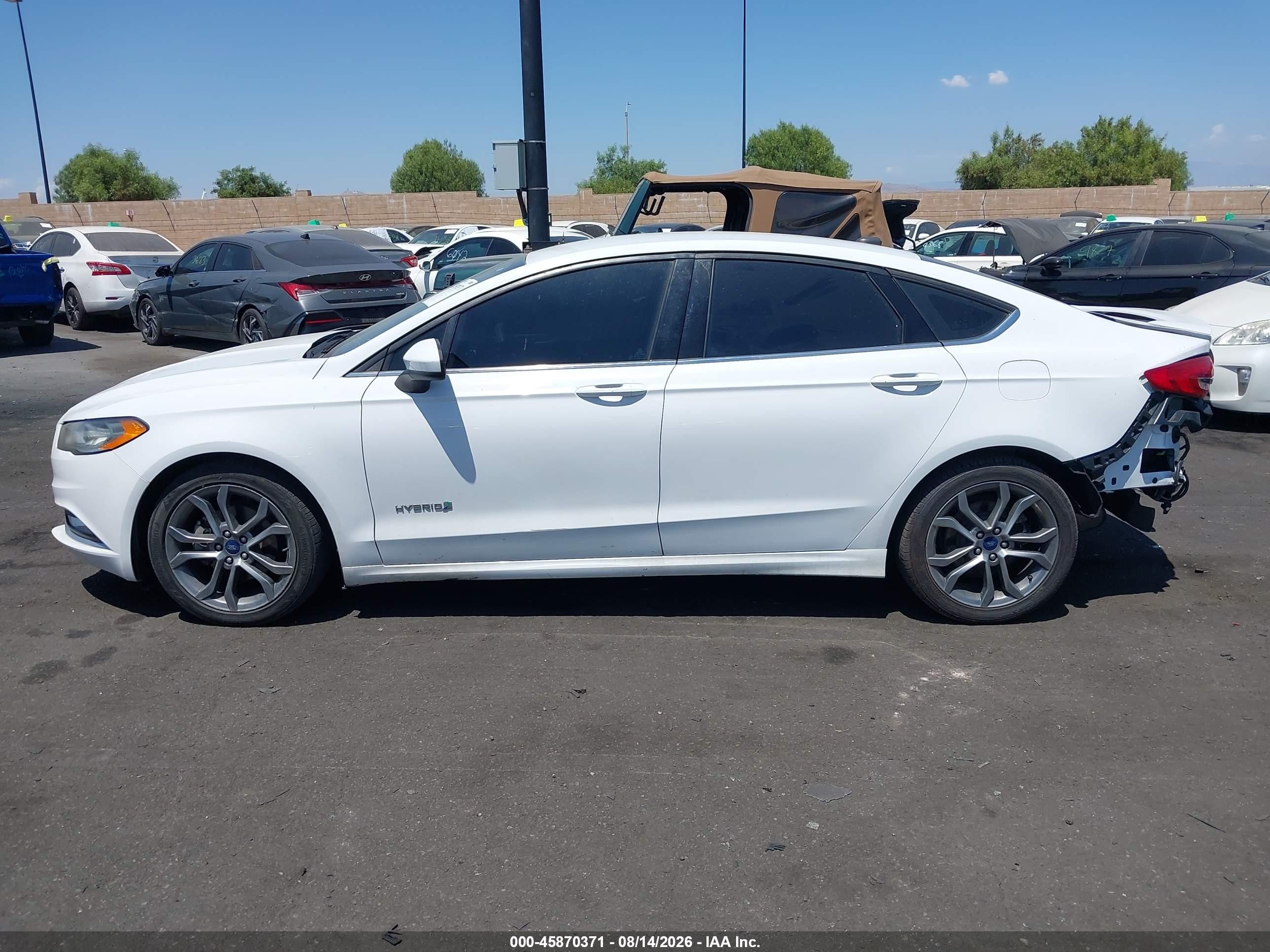 2017 Ford Fusion Hybrid Se White vin: 3FA6P0LUXHR408043