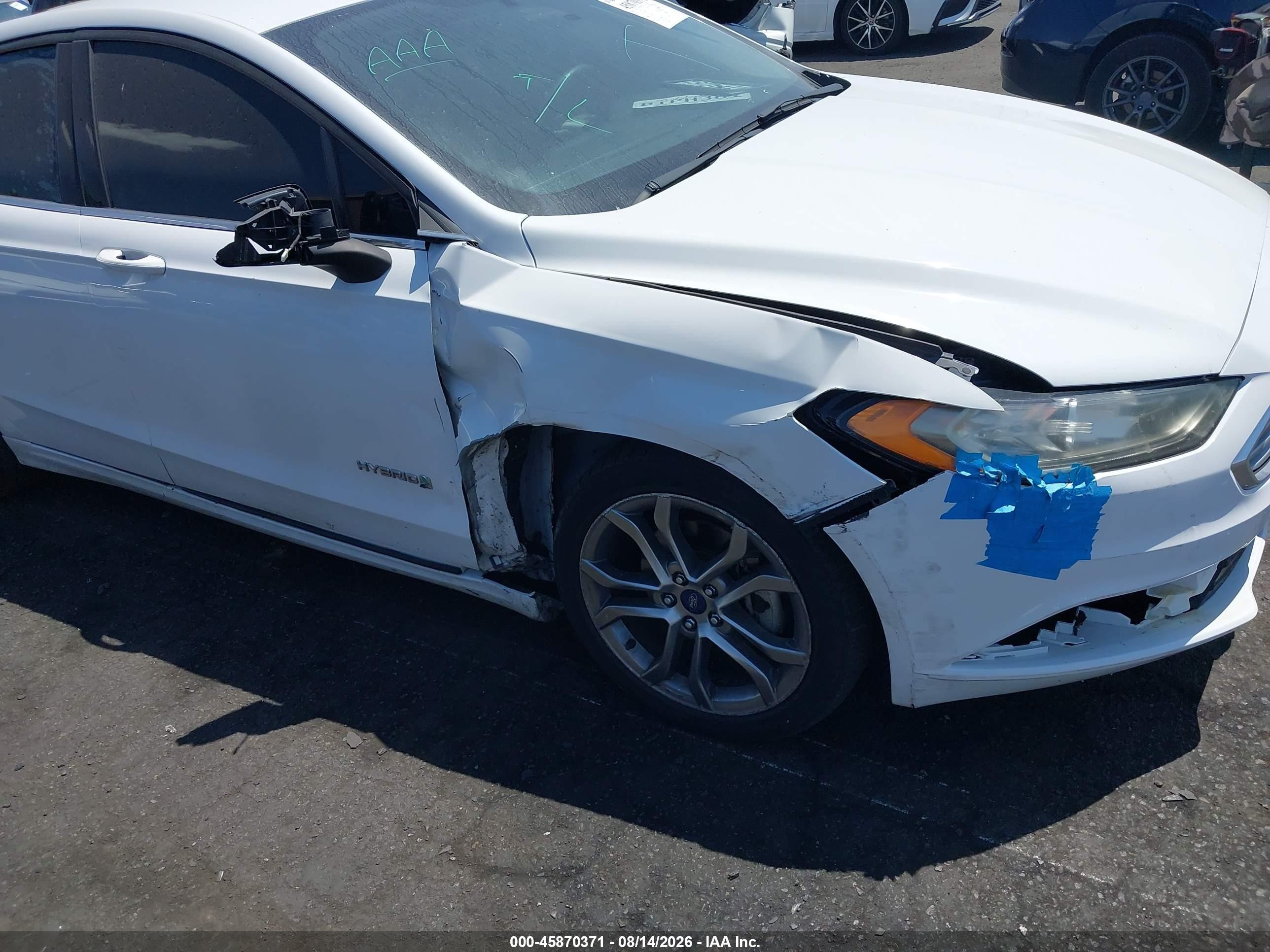 2017 Ford Fusion Hybrid Se White vin: 3FA6P0LUXHR408043
