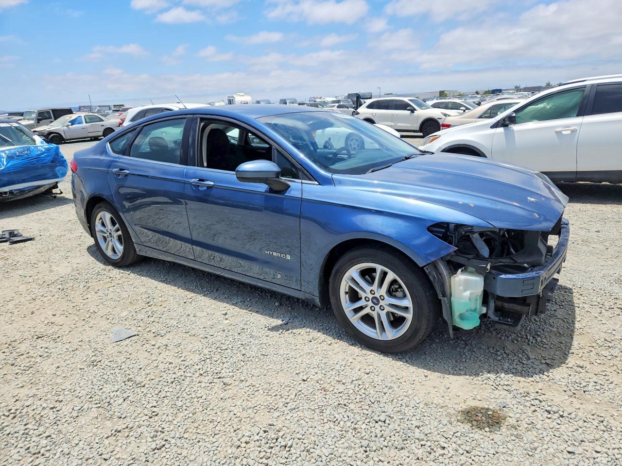 2018 Ford Fusion Se Hybrid Blue vin: 3FA6P0LUXJR204509