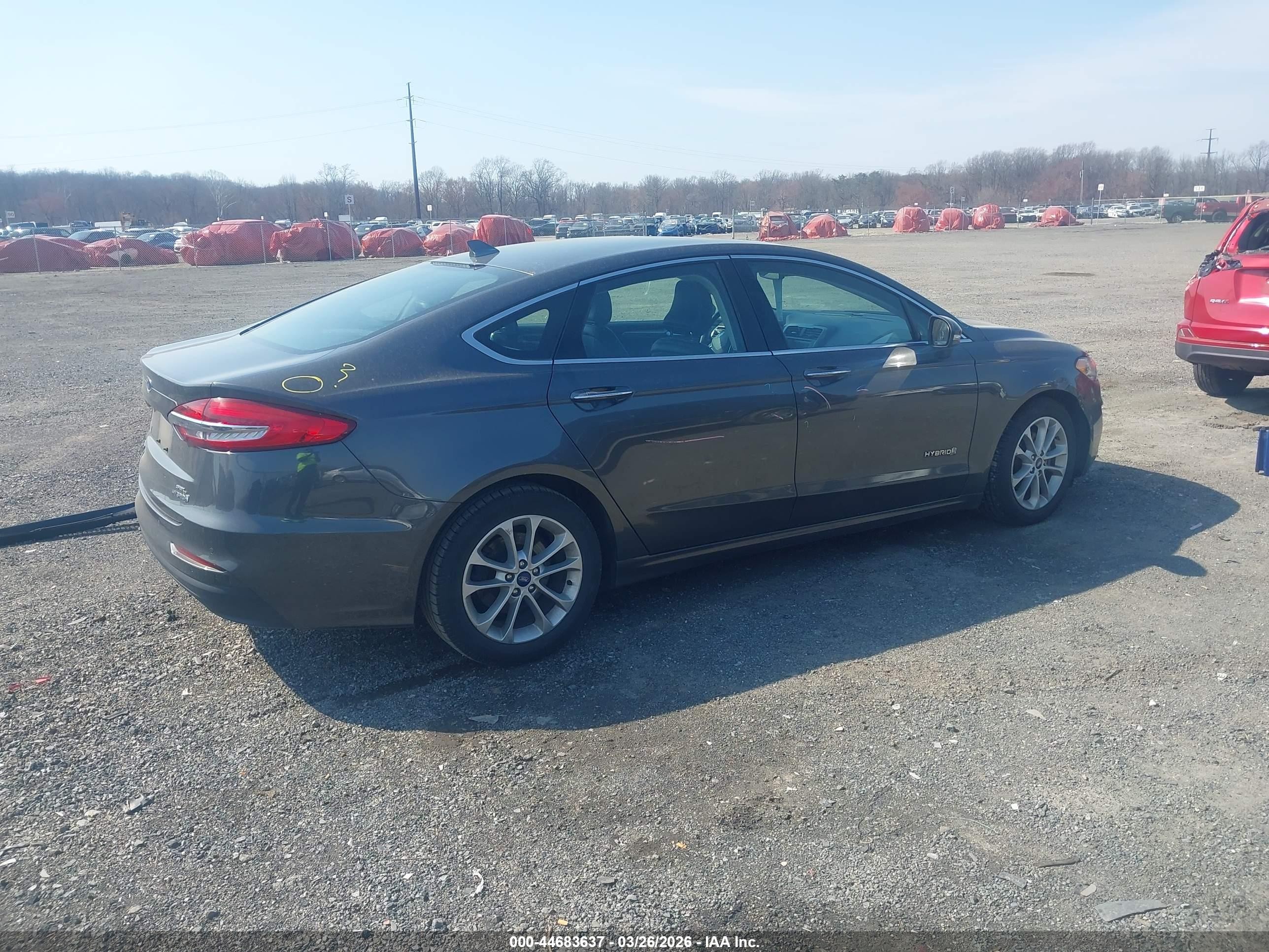 2019 Ford Fusion Hybrid Sel Gray vin: 3FA6P0MU8KR194868