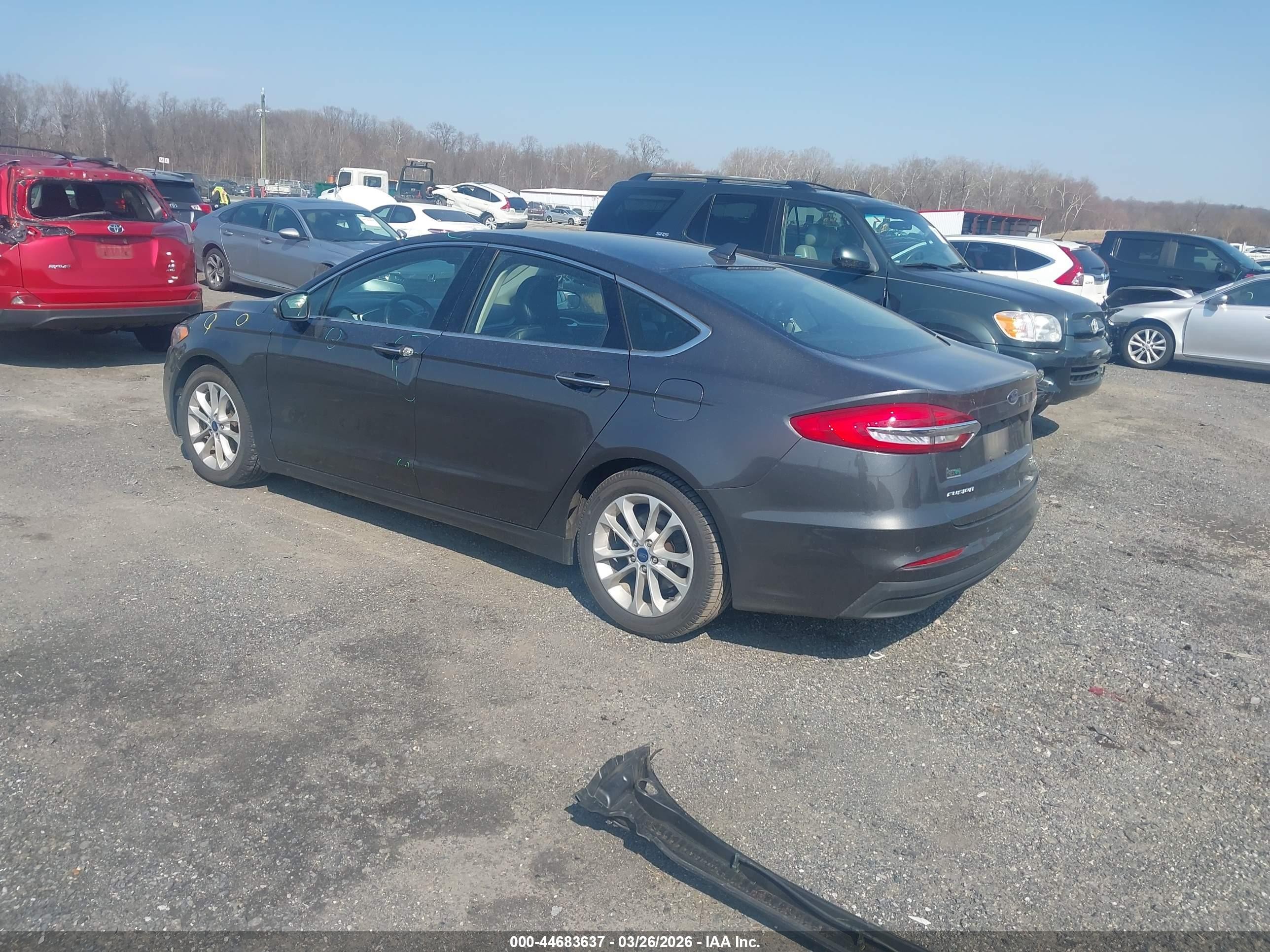 2019 Ford Fusion Hybrid Sel Gray vin: 3FA6P0MU8KR194868