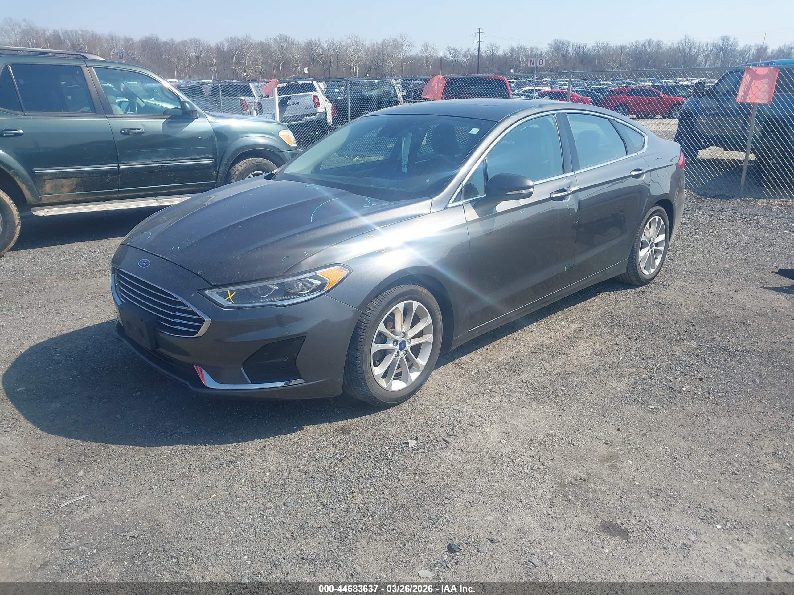2019 Ford Fusion Hybrid Sel Gray vin: 3FA6P0MU8KR194868