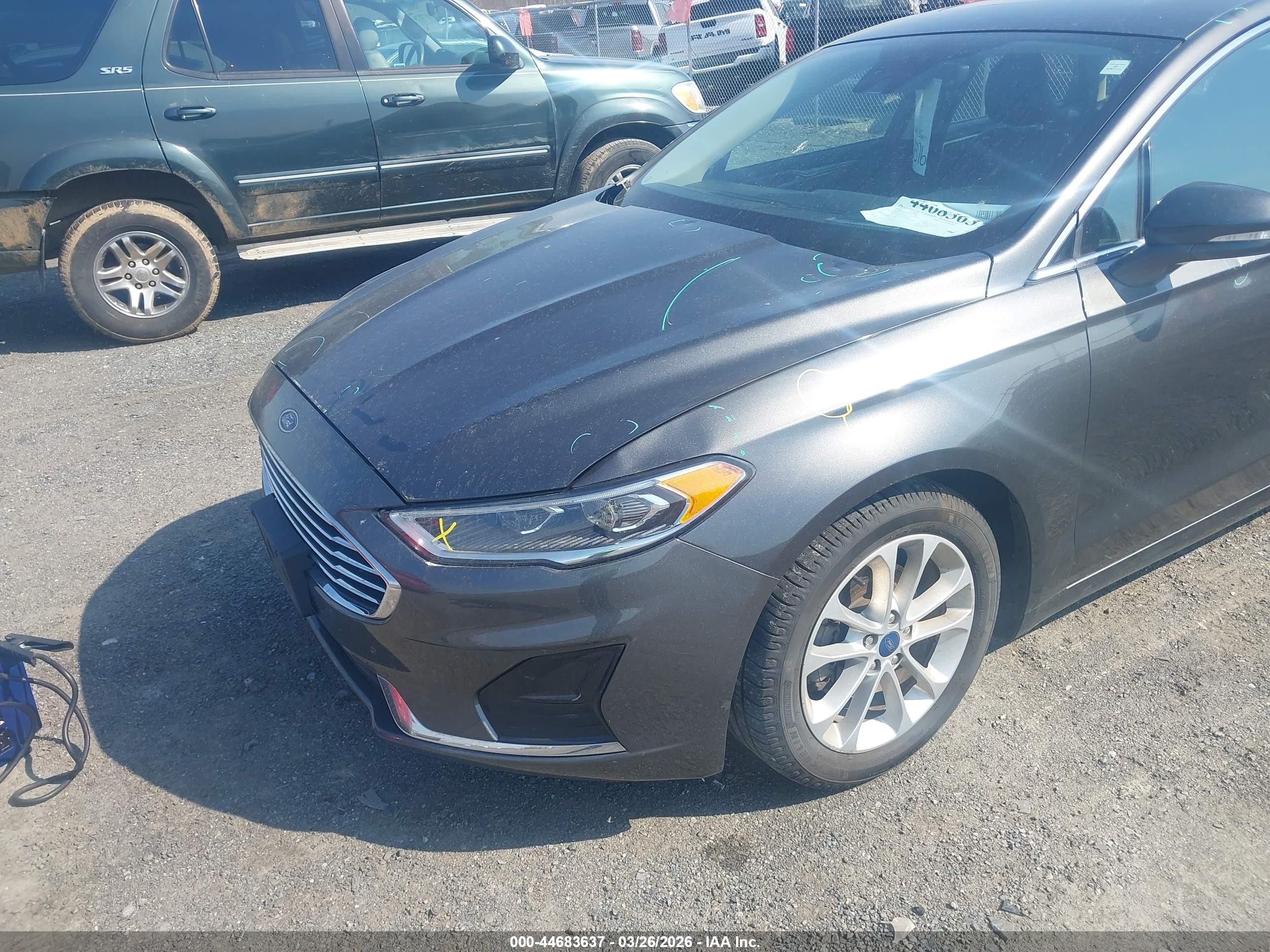 2019 Ford Fusion Hybrid Sel Gray vin: 3FA6P0MU8KR194868