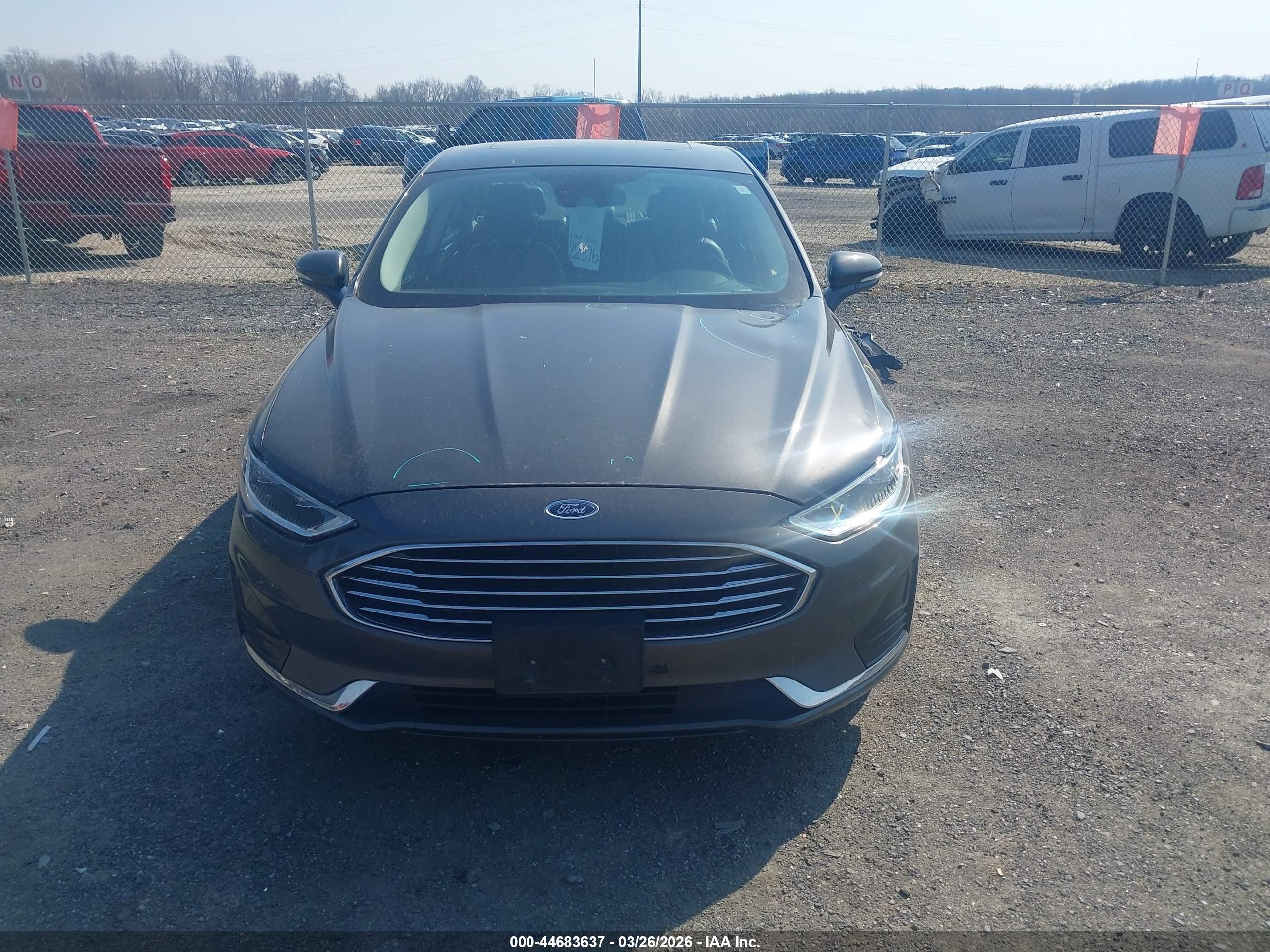 2019 Ford Fusion Hybrid Sel Gray vin: 3FA6P0MU8KR194868