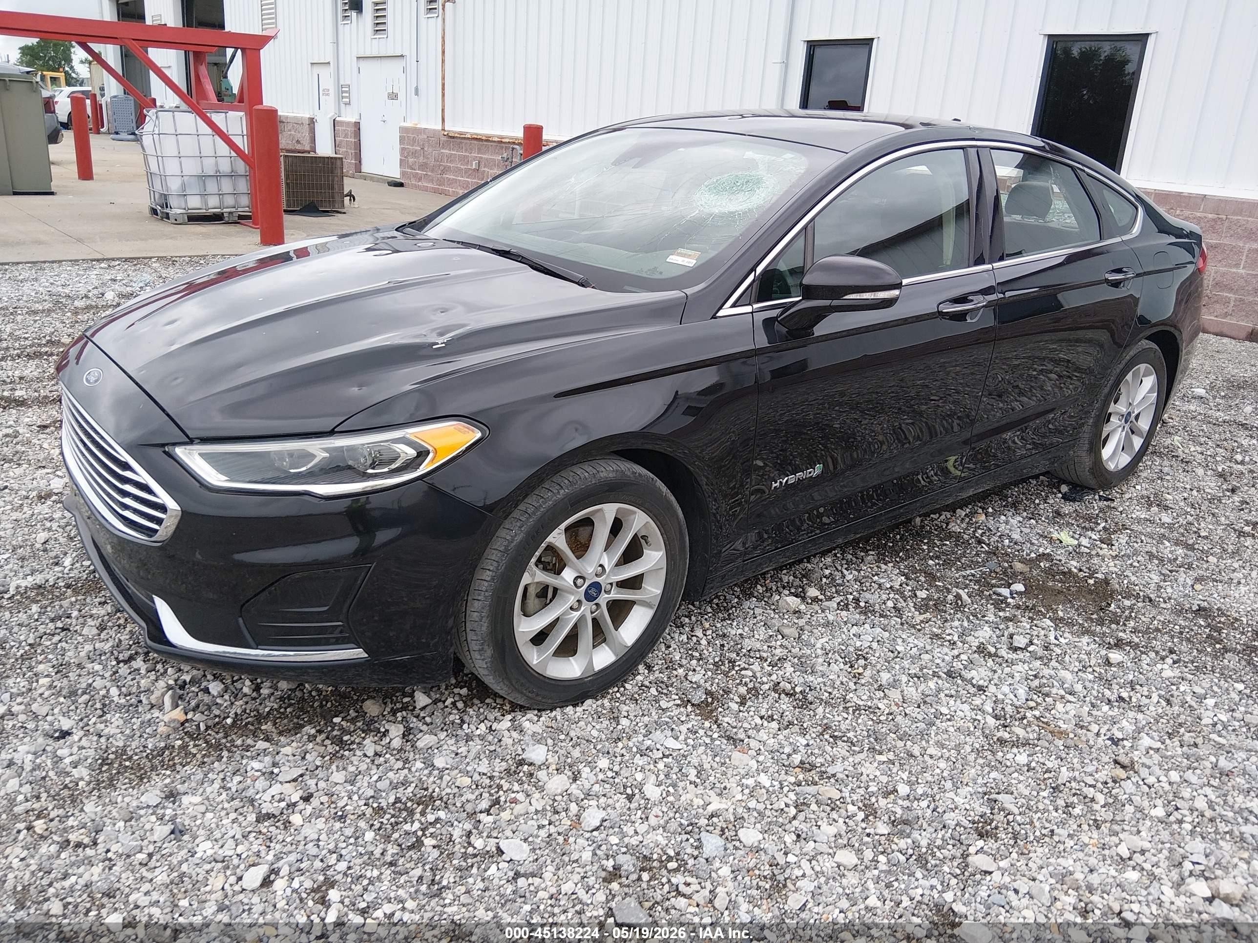 2019 Ford Fusion Hybrid Sel Black vin: 3FA6P0MU9KR189548