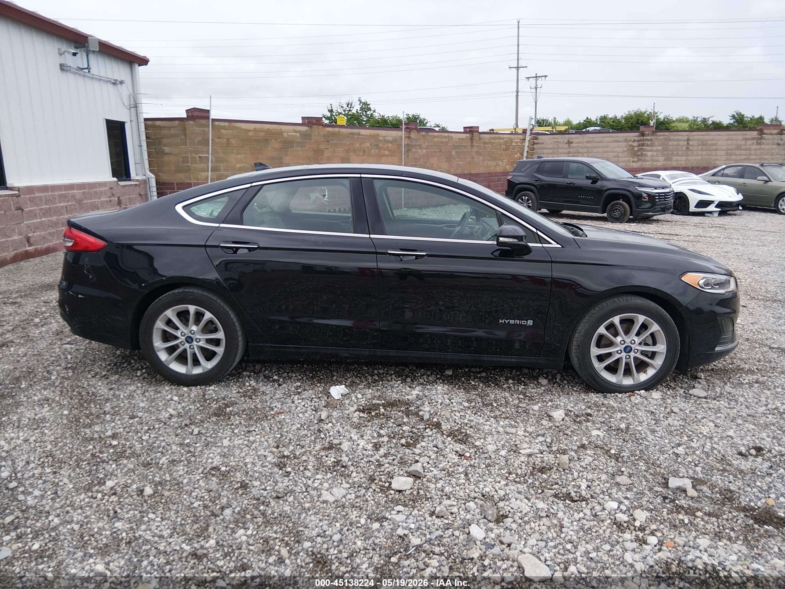 2019 Ford Fusion Hybrid Sel Black vin: 3FA6P0MU9KR189548
