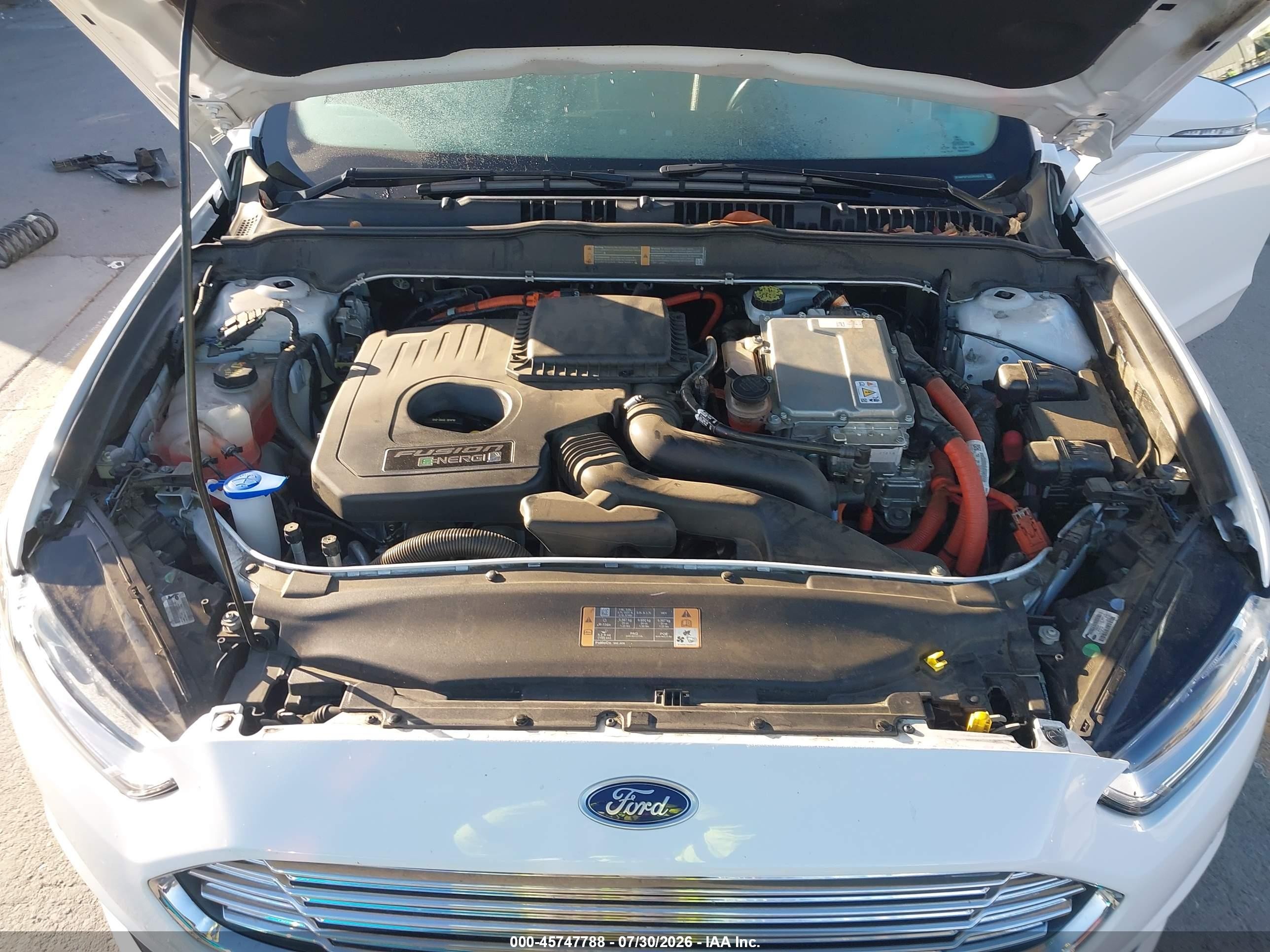 2013 Ford Fusion Energi Se Luxury White vin: 3FA6P0PU2DR242475