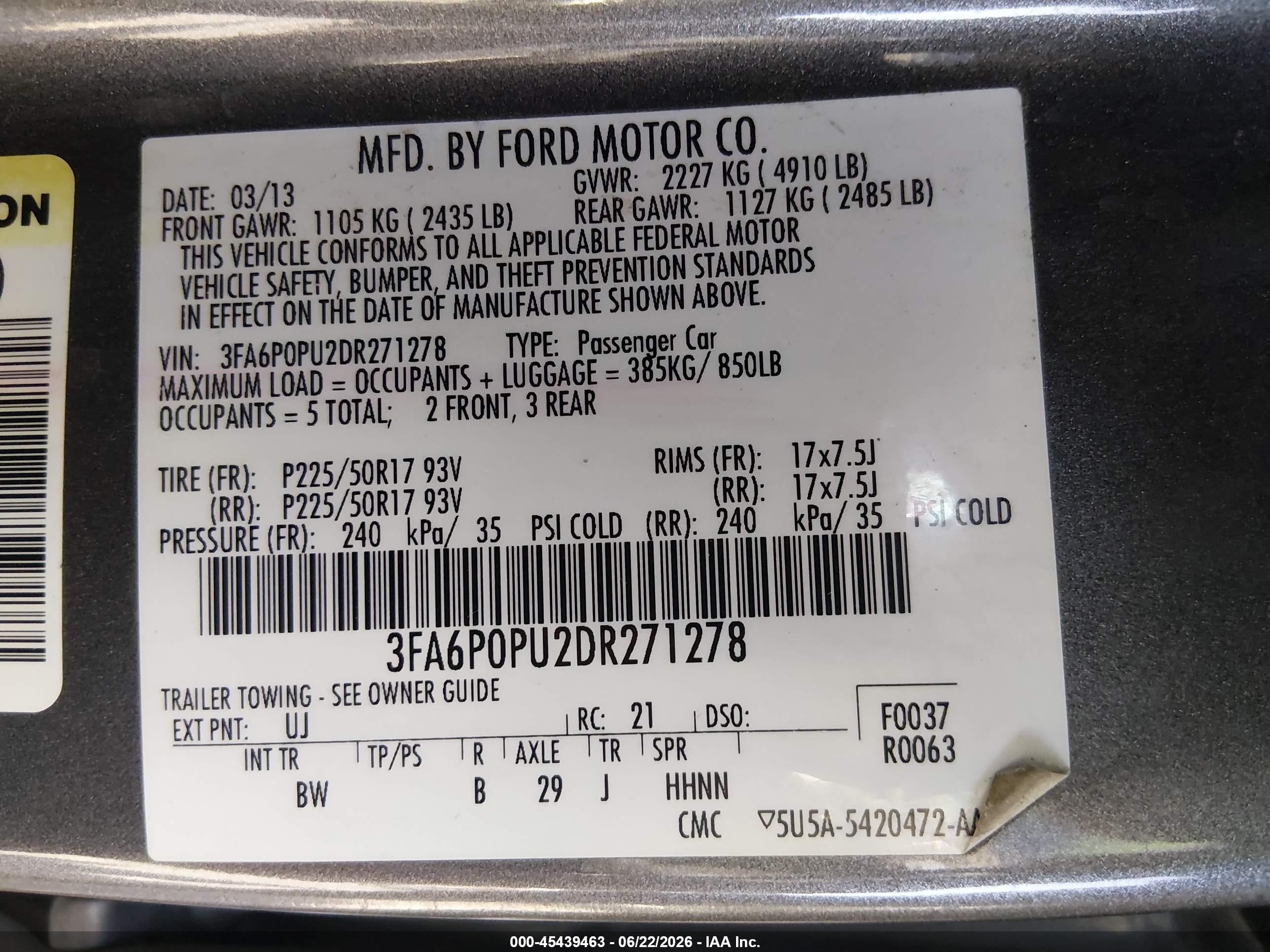 2013 Ford Fusion Energi Se Luxury Серый vin: 3FA6P0PU2DR271278