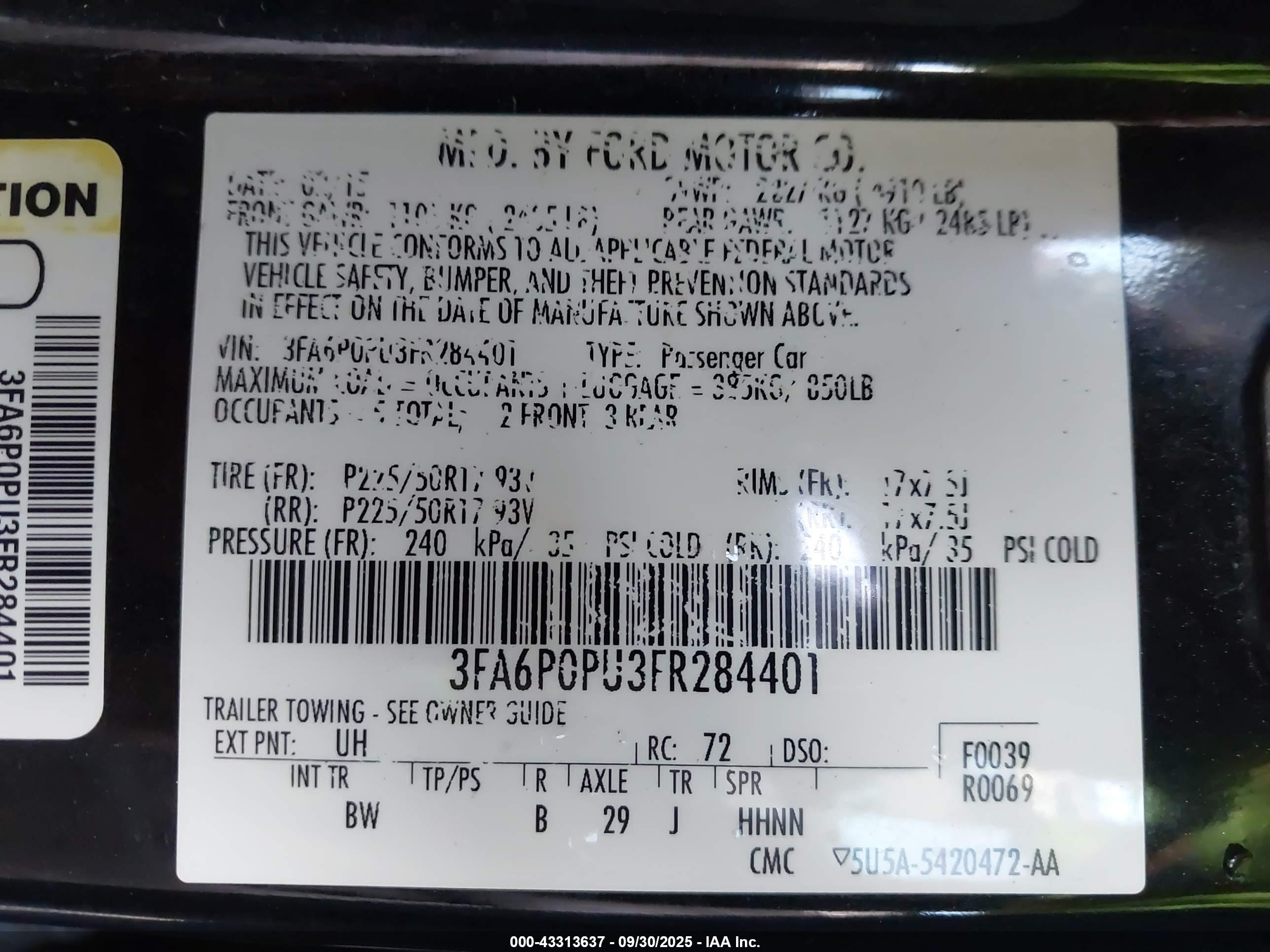 2015 Ford Fusion Energi Se Luxury Черный vin: 3FA6P0PU3FR284401