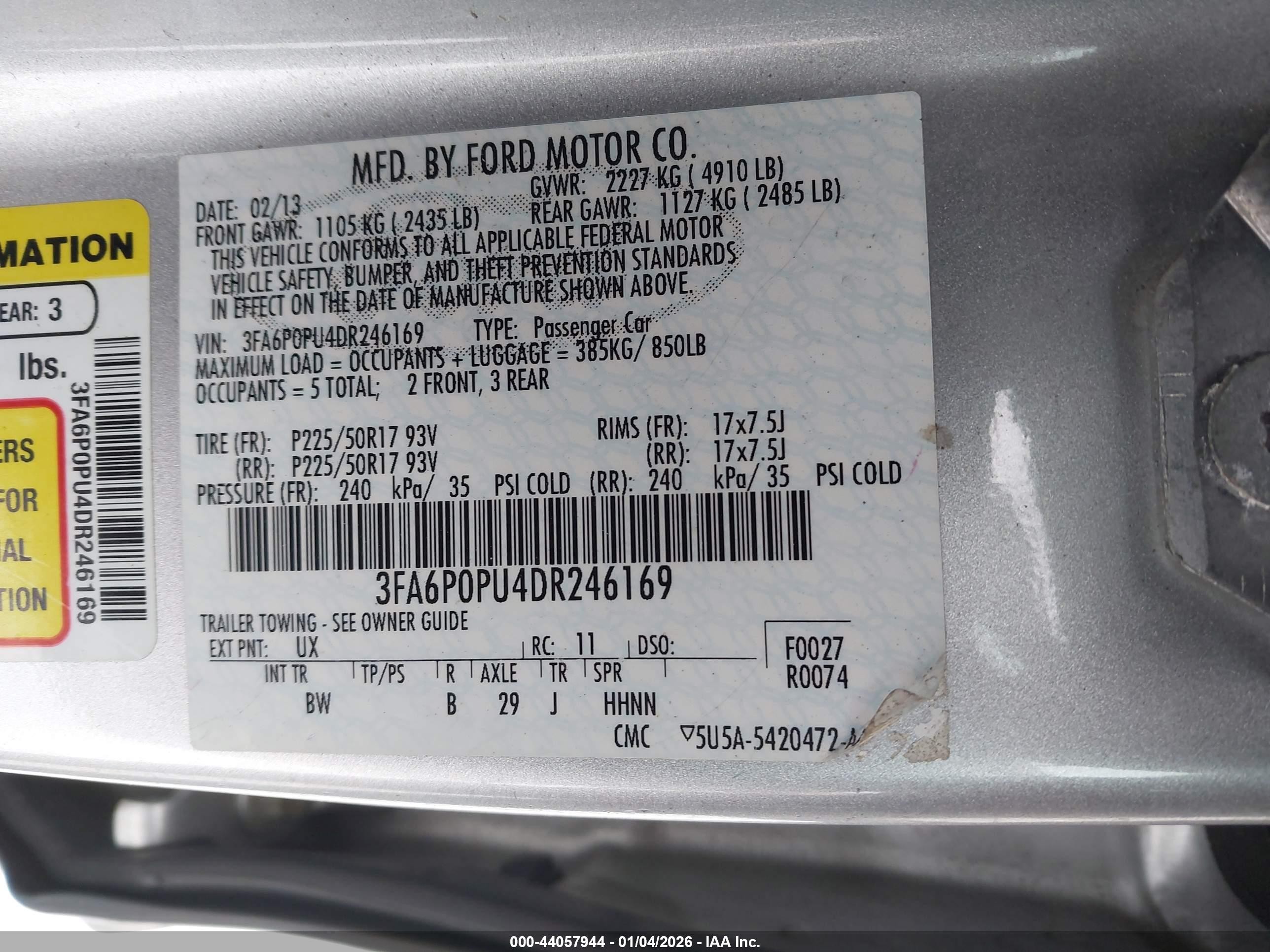 2013 Ford Fusion Energi Se Luxury Silver vin: 3FA6P0PU4DR246169