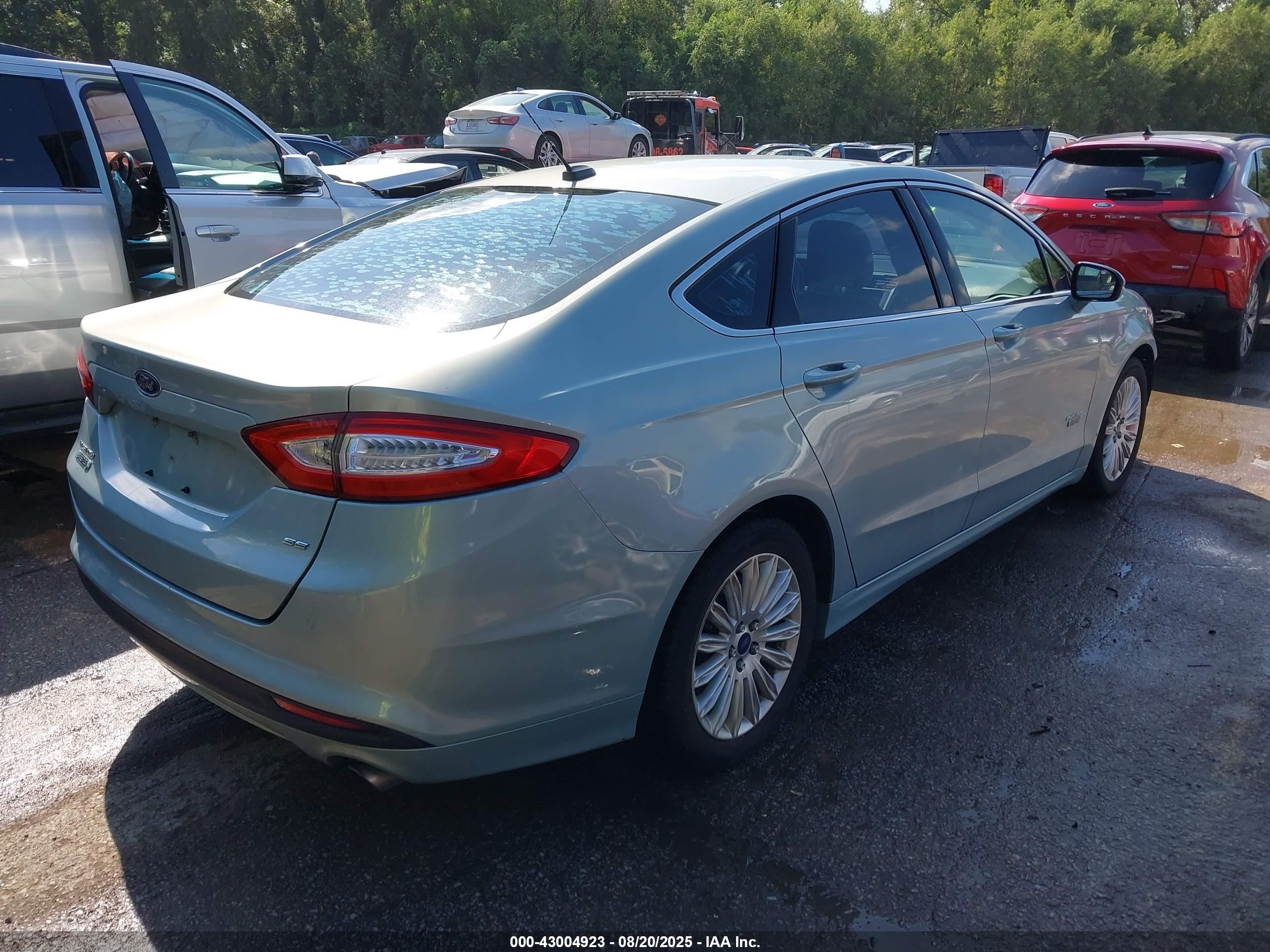 2013 Ford Fusion Energi Se Luxury Light Blue vin: 3FA6P0PU5DR294604