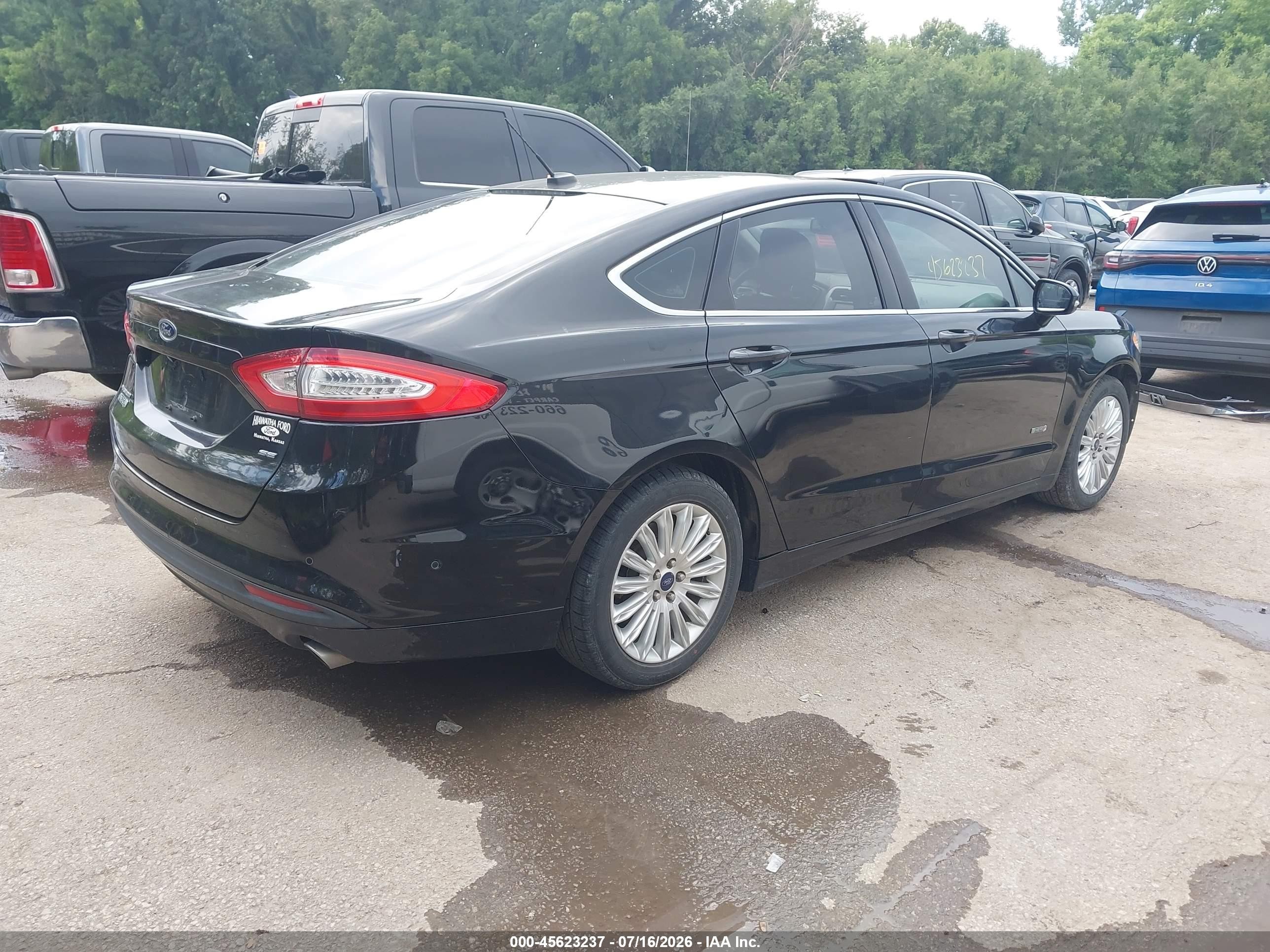 2013 Ford Fusion Energi Se Luxury Black vin: 3FA6P0PU6DR373702