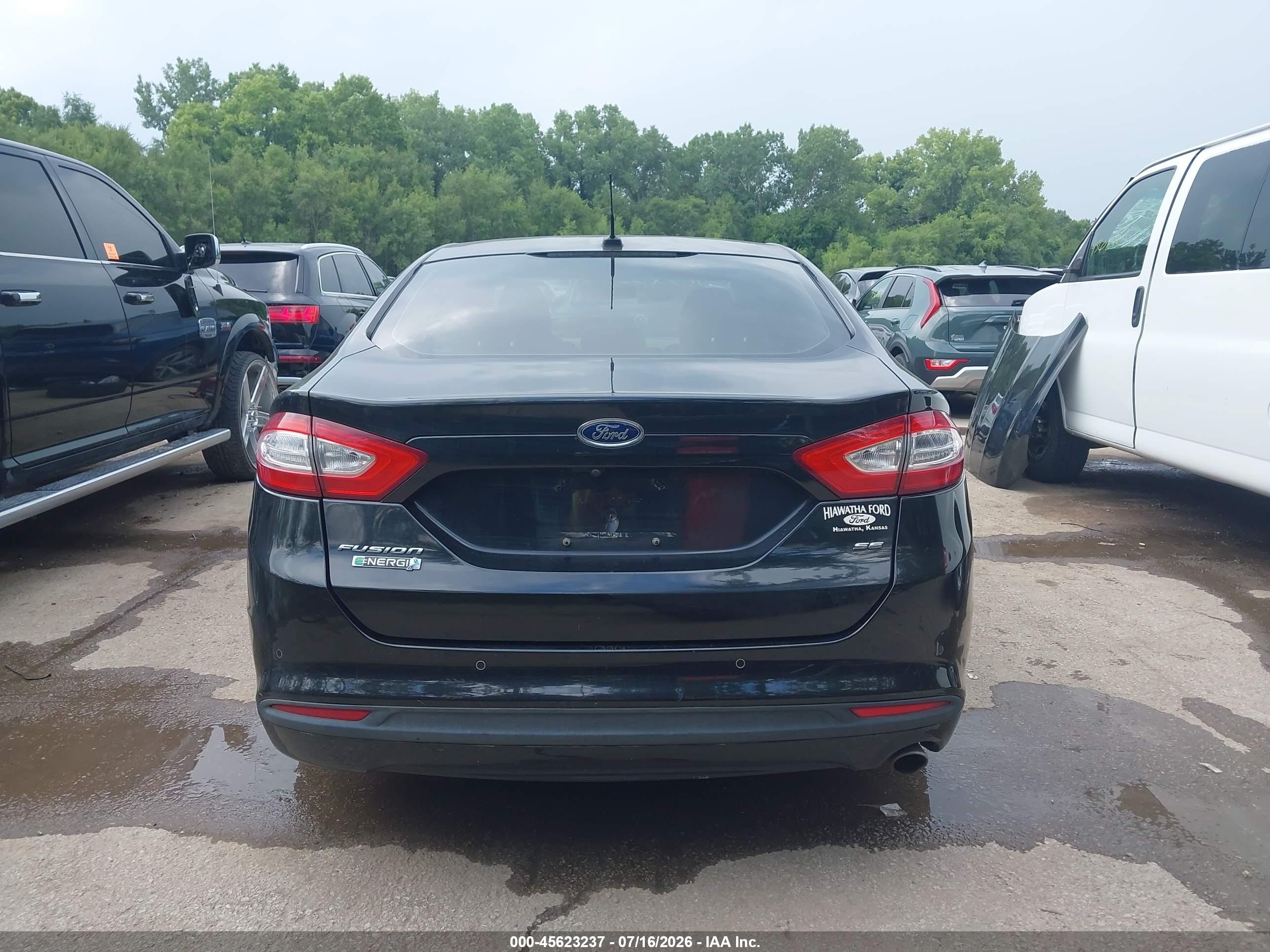2013 Ford Fusion Energi Se Luxury Black vin: 3FA6P0PU6DR373702