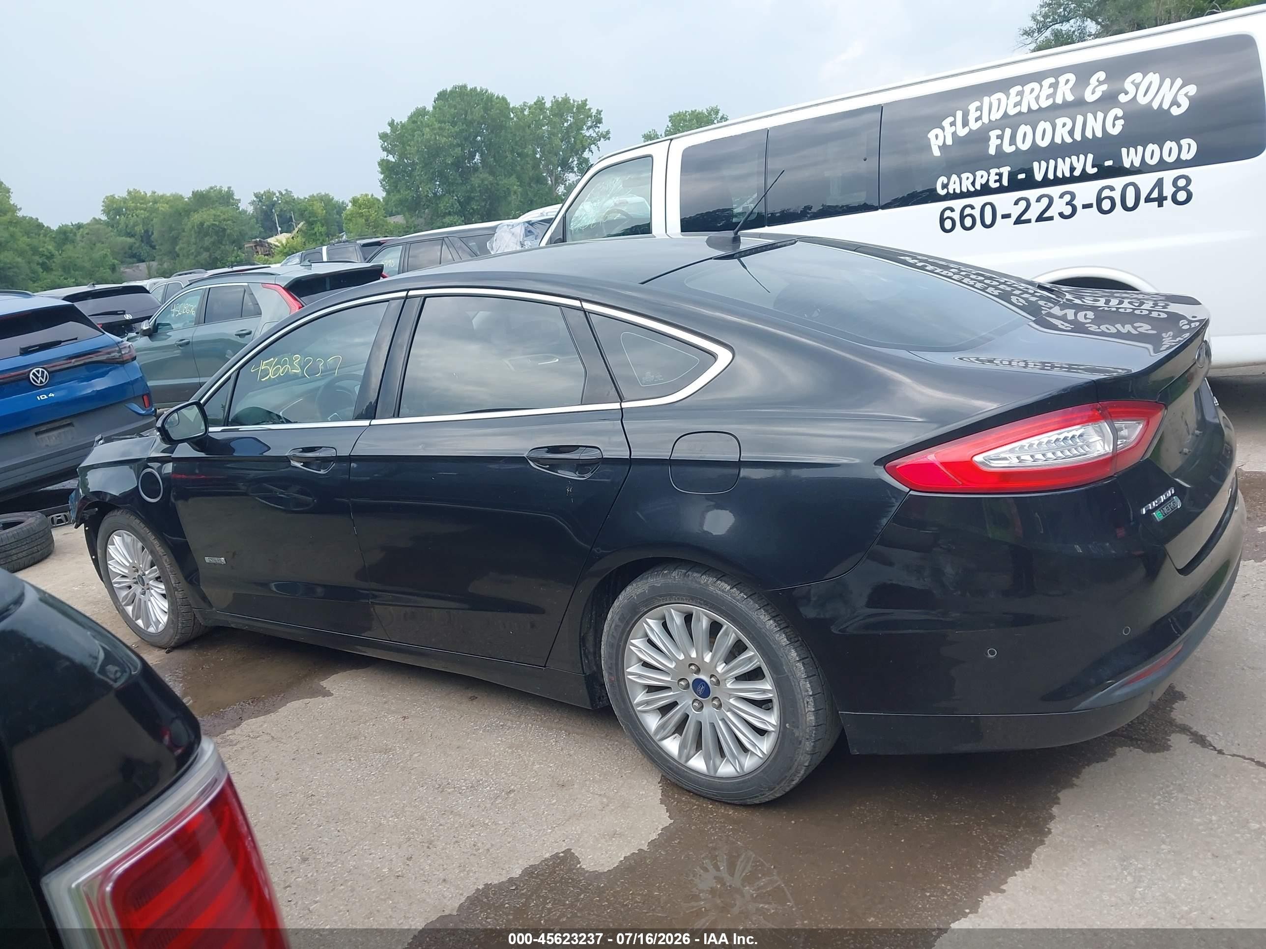 2013 Ford Fusion Energi Se Luxury Black vin: 3FA6P0PU6DR373702