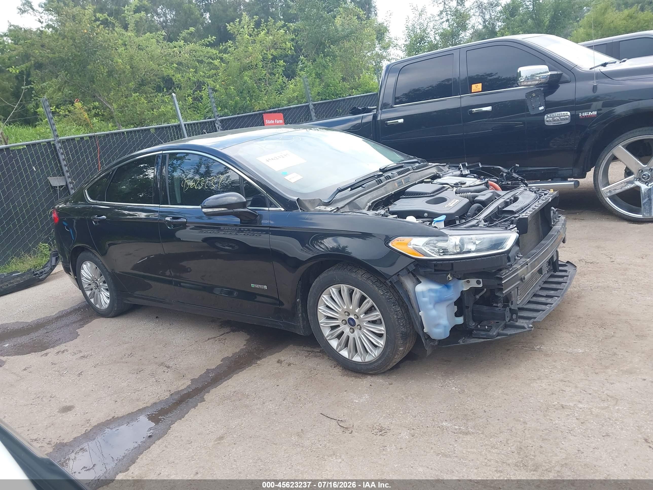 2013 Ford Fusion Energi Se Luxury Black vin: 3FA6P0PU6DR373702