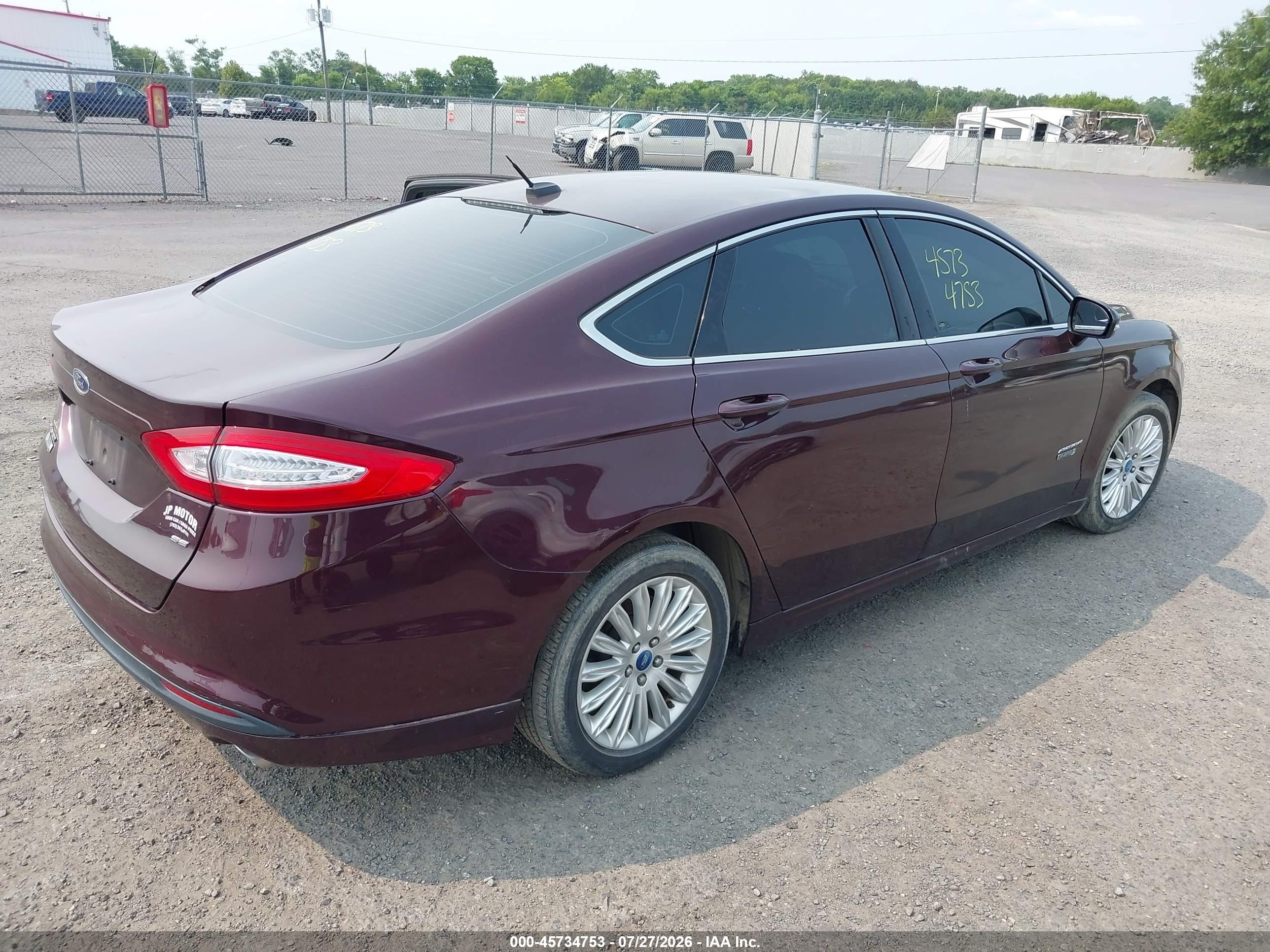 2013 Ford Fusion Energi Se Luxury Burgundy vin: 3FA6P0PU8DR252864