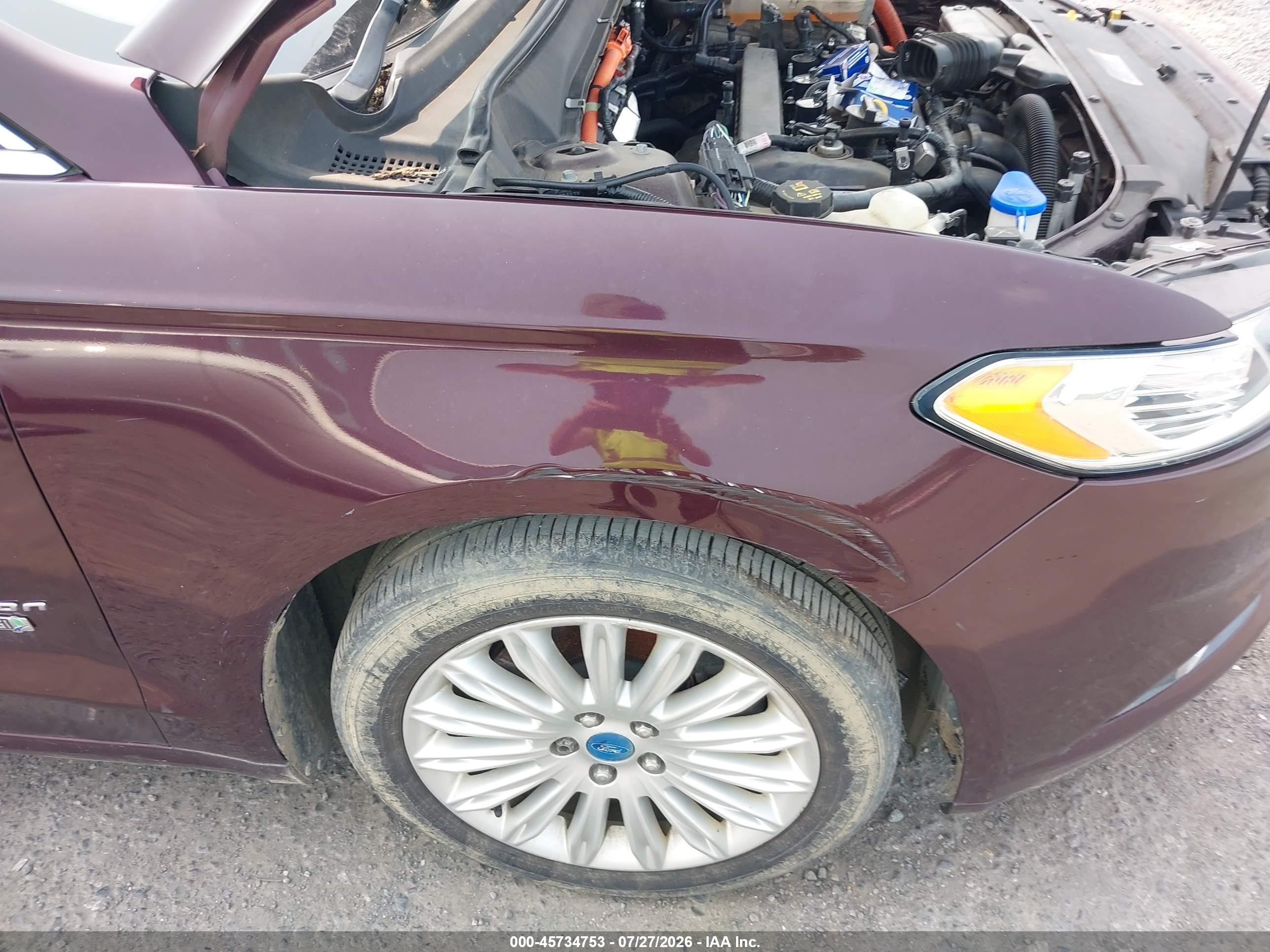 2013 Ford Fusion Energi Se Luxury Burgundy vin: 3FA6P0PU8DR252864