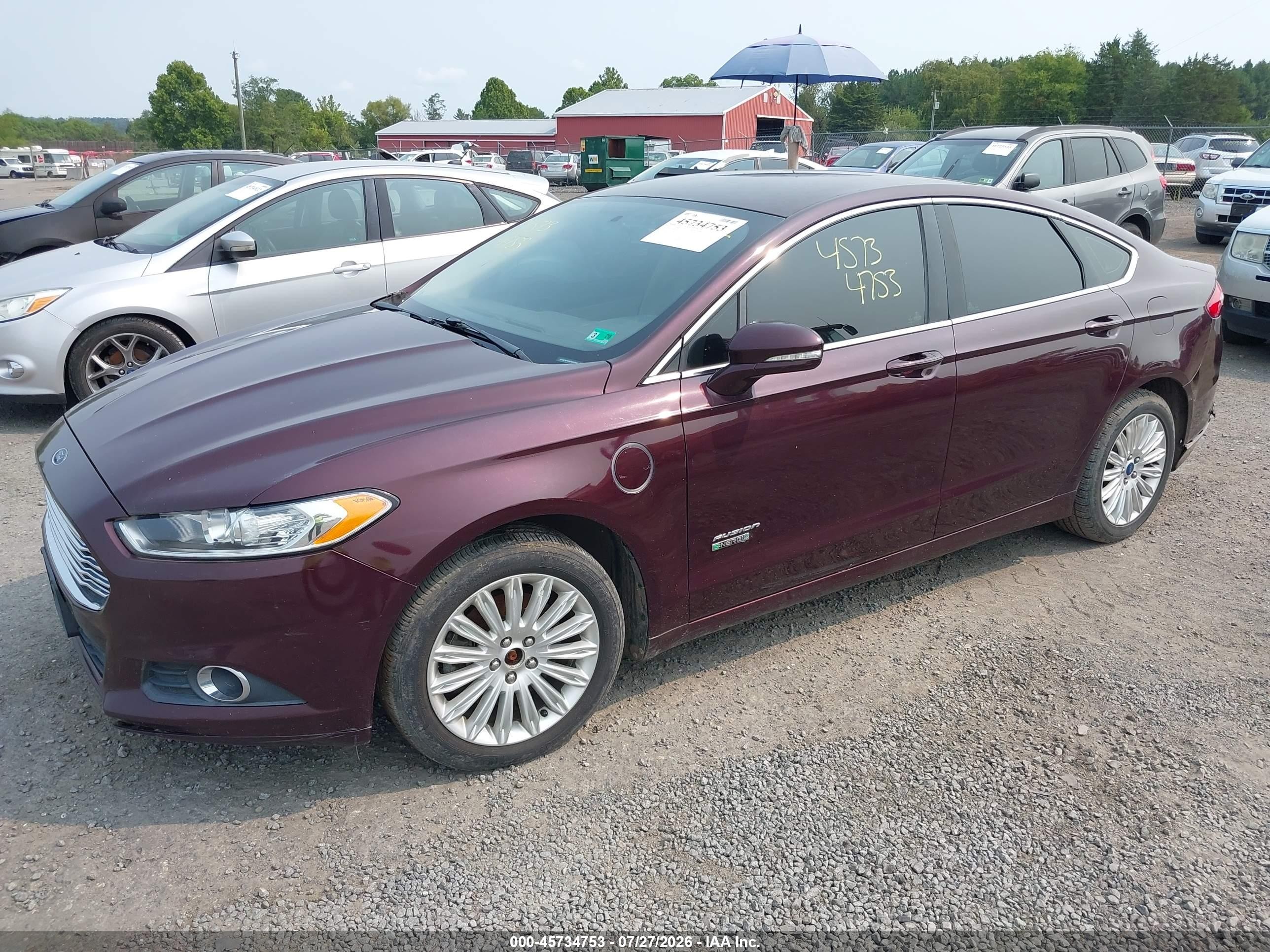 2013 Ford Fusion Energi Se Luxury Burgundy vin: 3FA6P0PU8DR252864