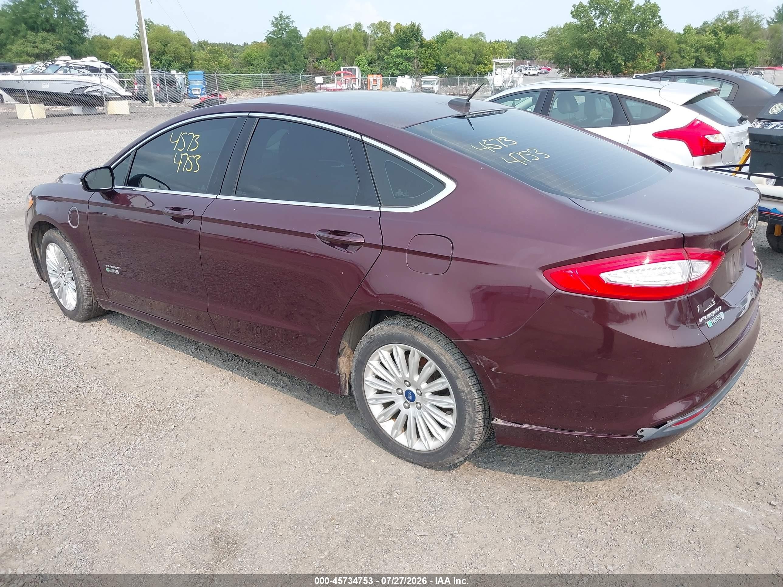 2013 Ford Fusion Energi Se Luxury Burgundy vin: 3FA6P0PU8DR252864